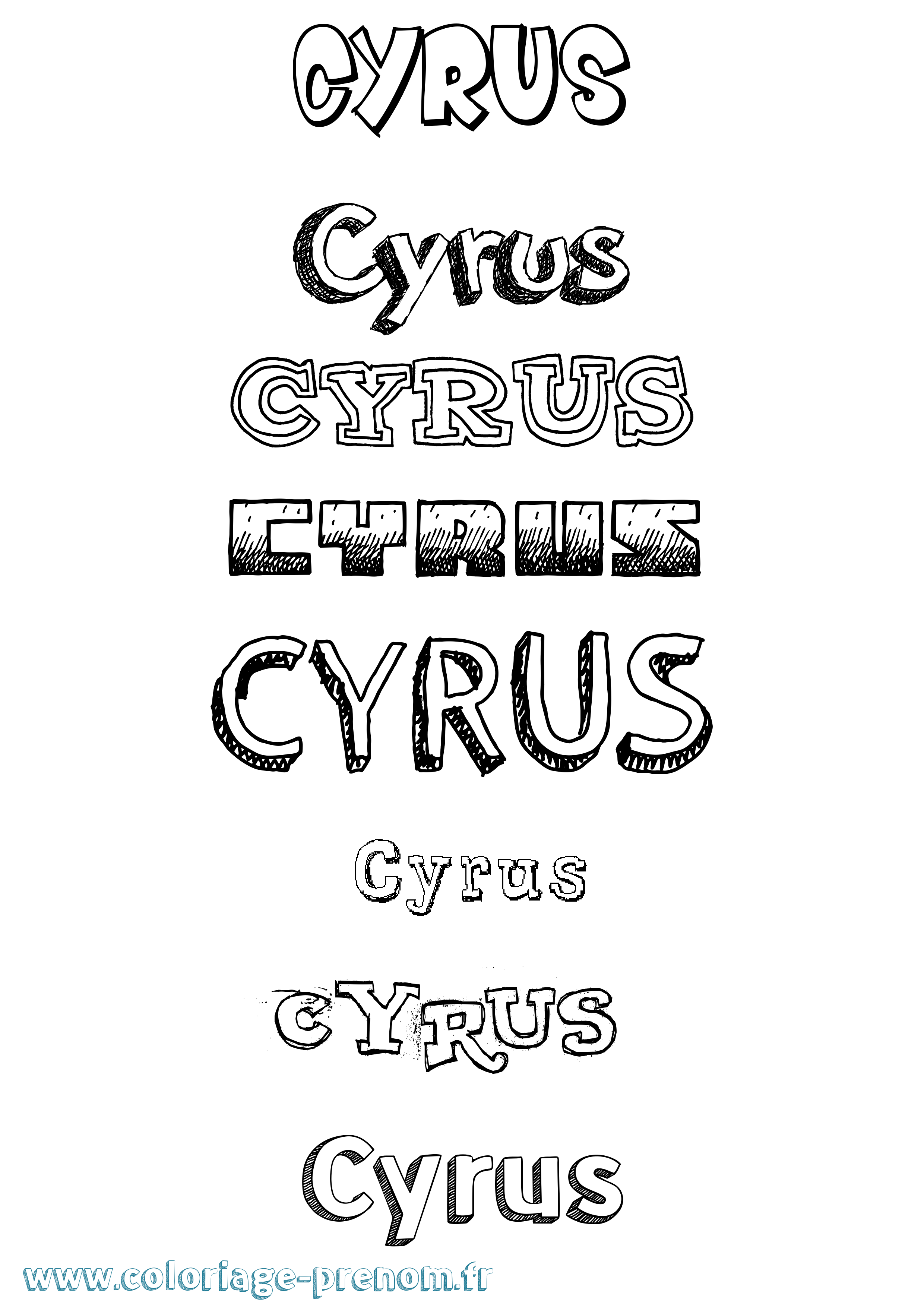 Coloriage Cyrus Dessiné Coloriage prénom Cyrus Dessiné