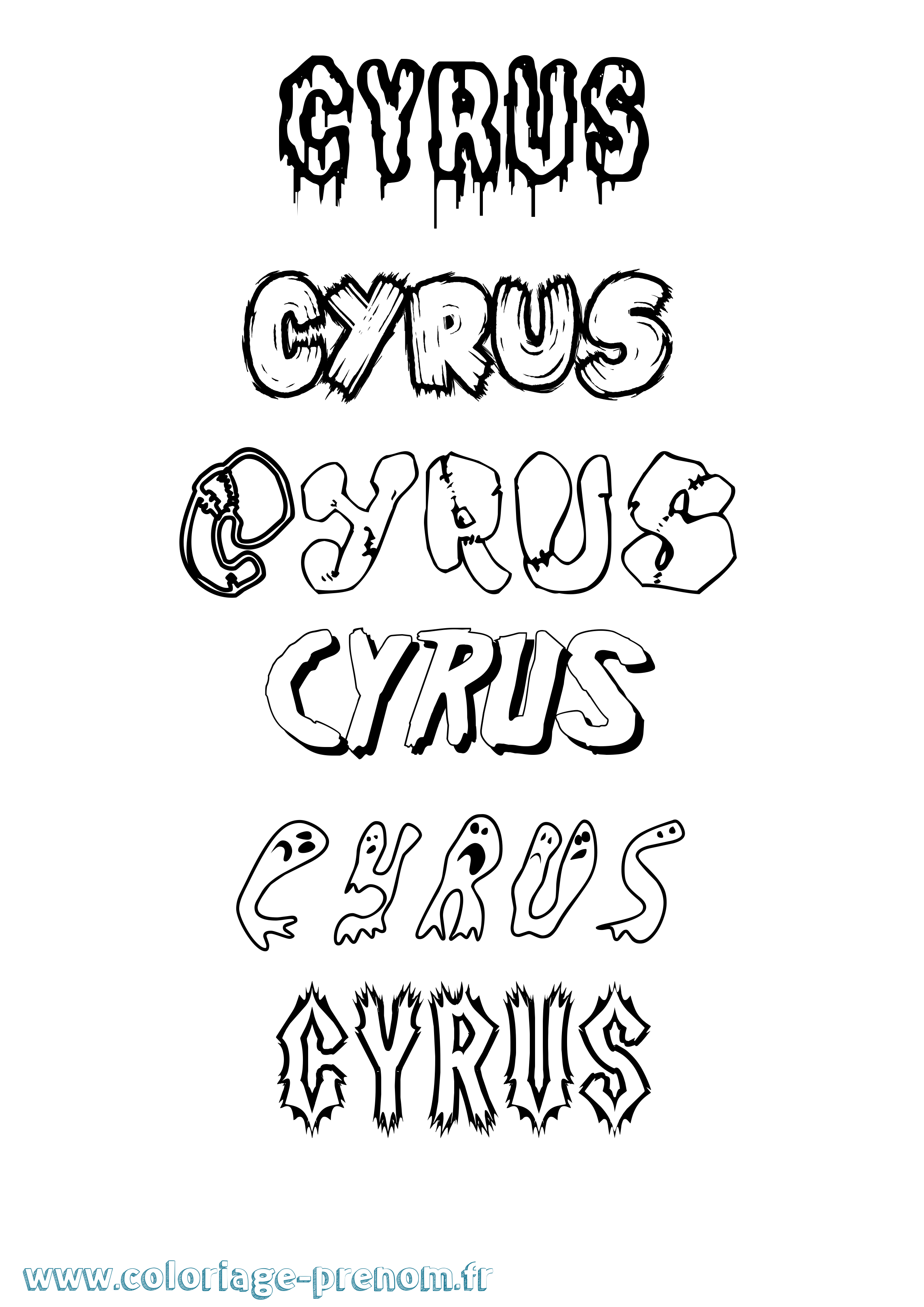 Coloriage Cyrus Frisson Coloriage prénom Cyrus Frisson