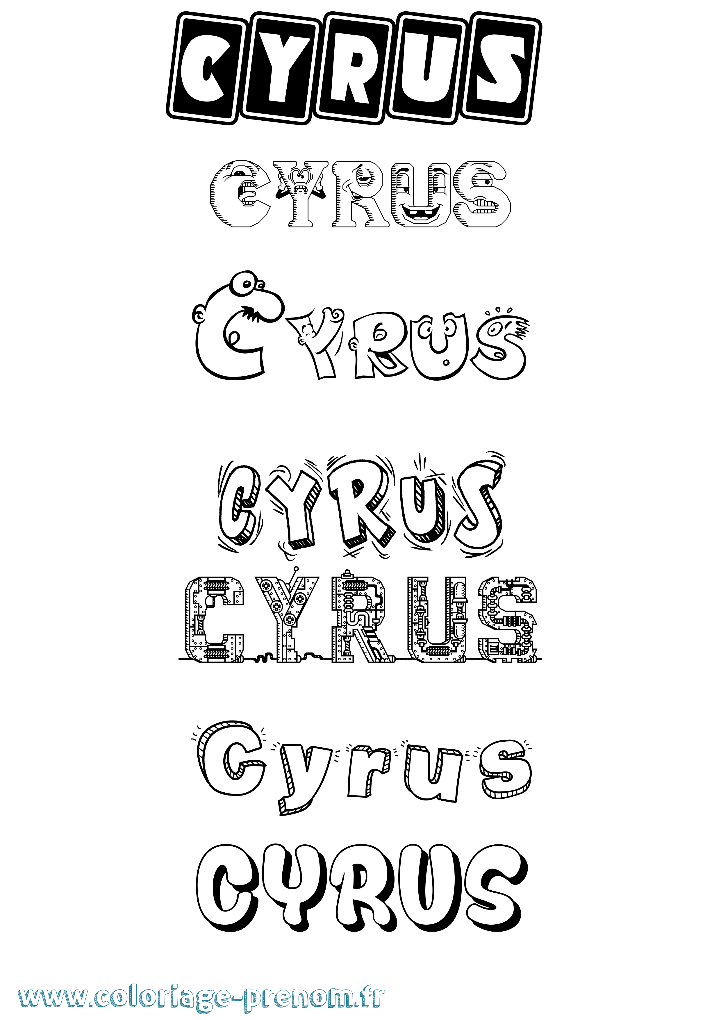 Coloriage Cyrus Fun Coloriage prénom Cyrus Fun