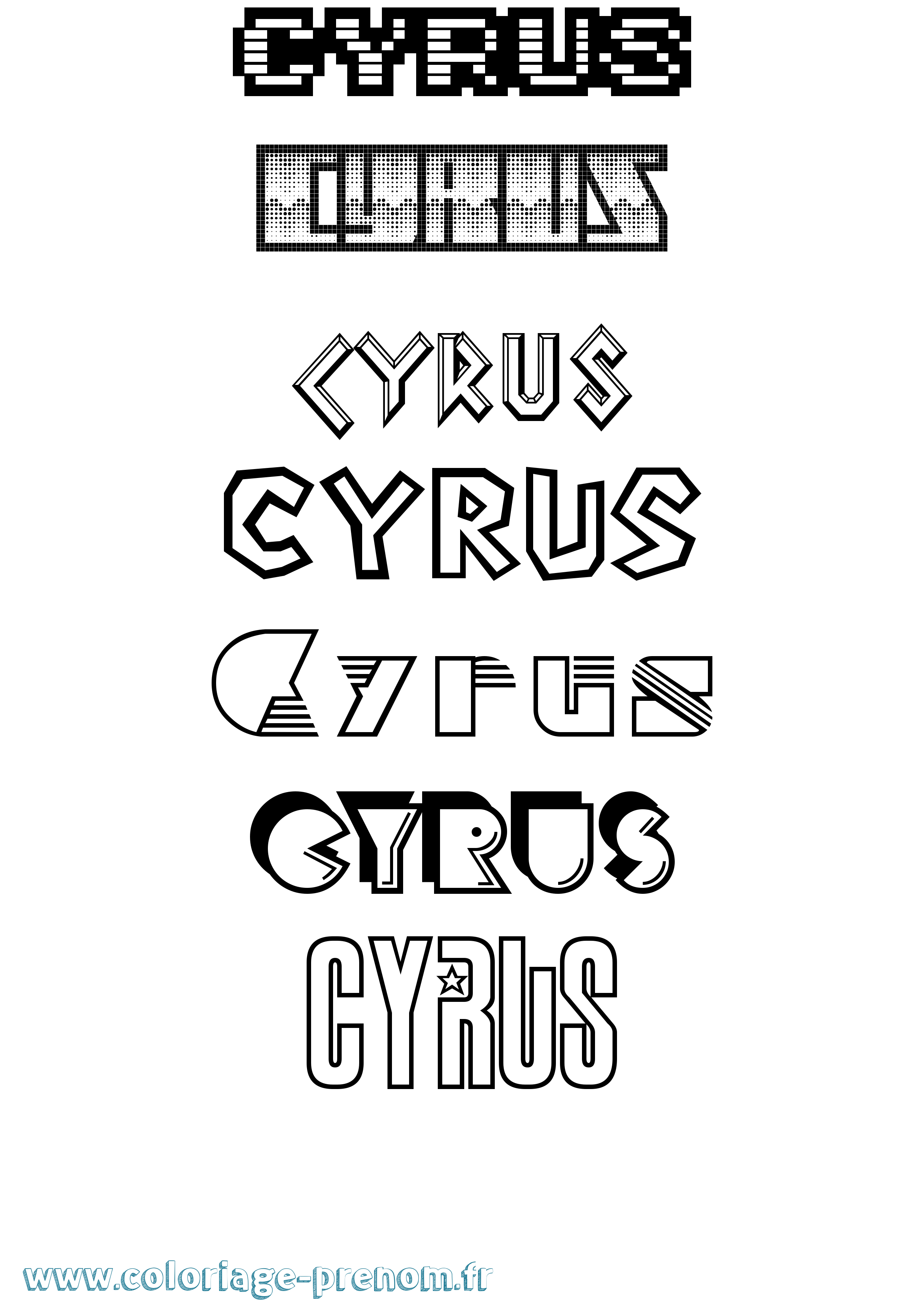 Coloriage Cyrus Jeux Vidéos Coloriage prénom Cyrus Jeux Vidéos
