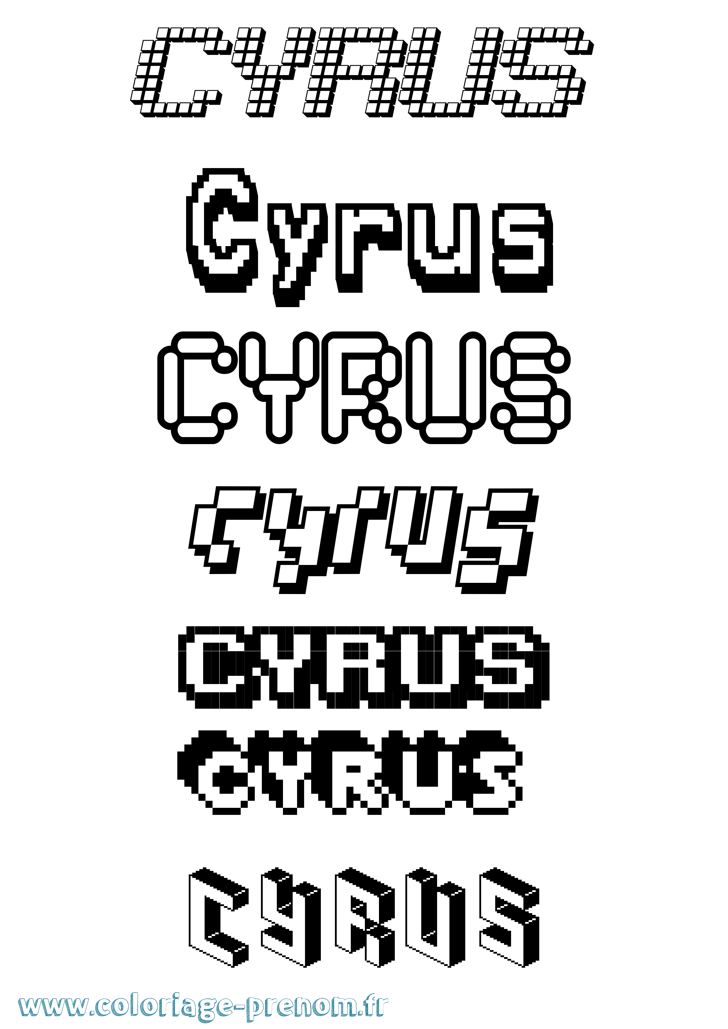 Coloriage Cyrus Pixel Coloriage prénom Cyrus Pixel