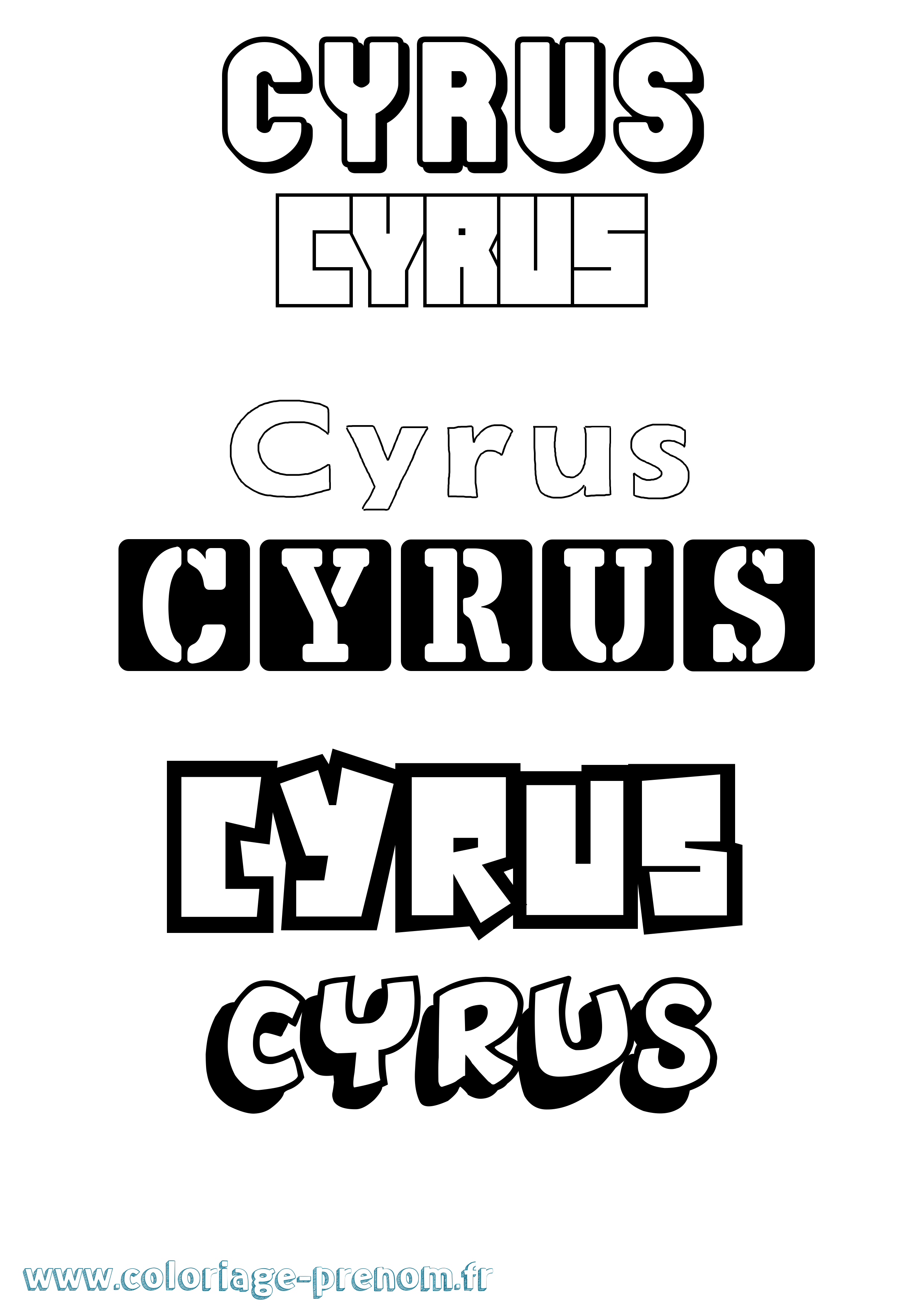Coloriage Cyrus Simple Coloriage prénom Cyrus Simple