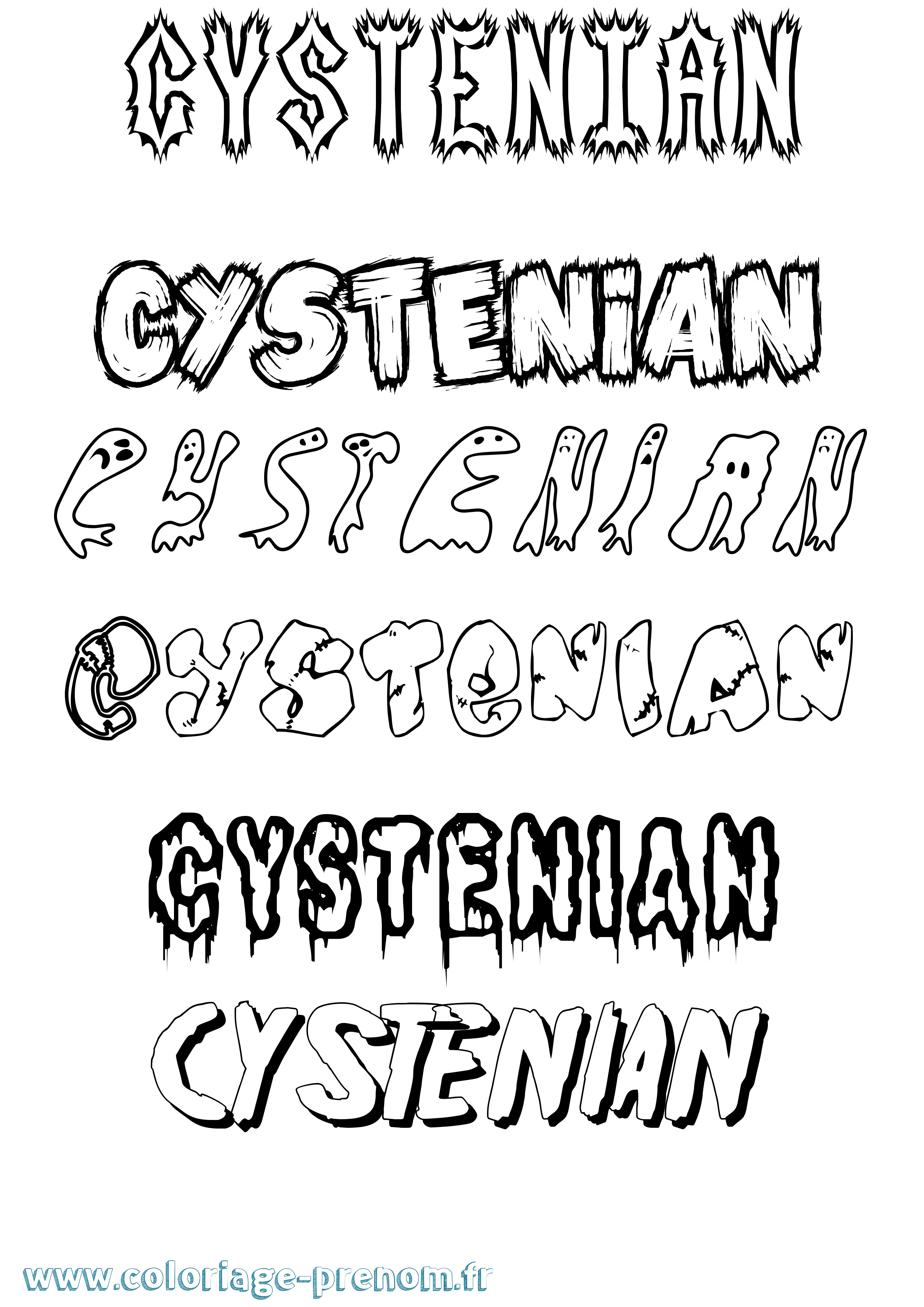 Coloriage prénom Cystenian Frisson