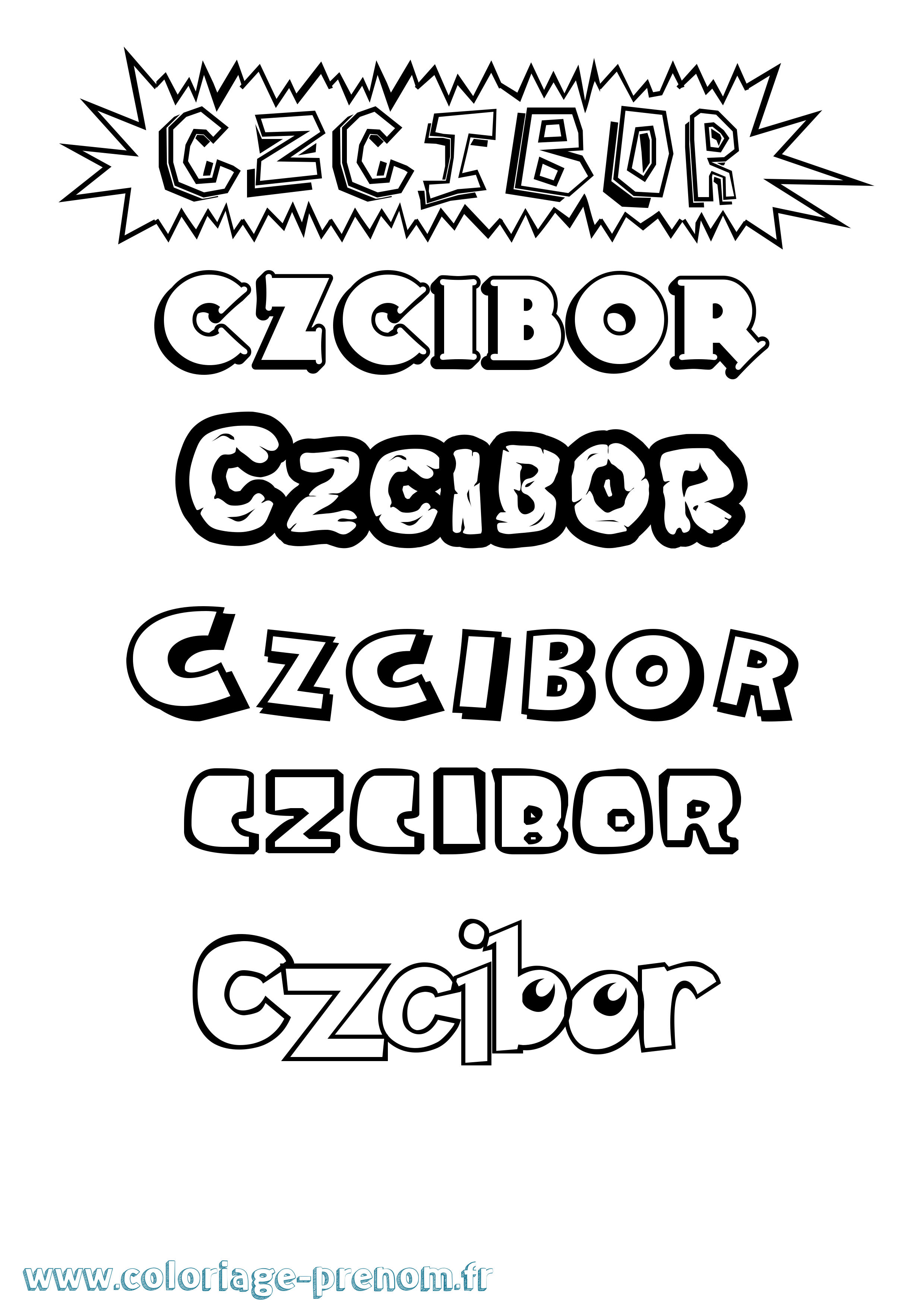 Coloriage prénom Czcibor Dessin Animé