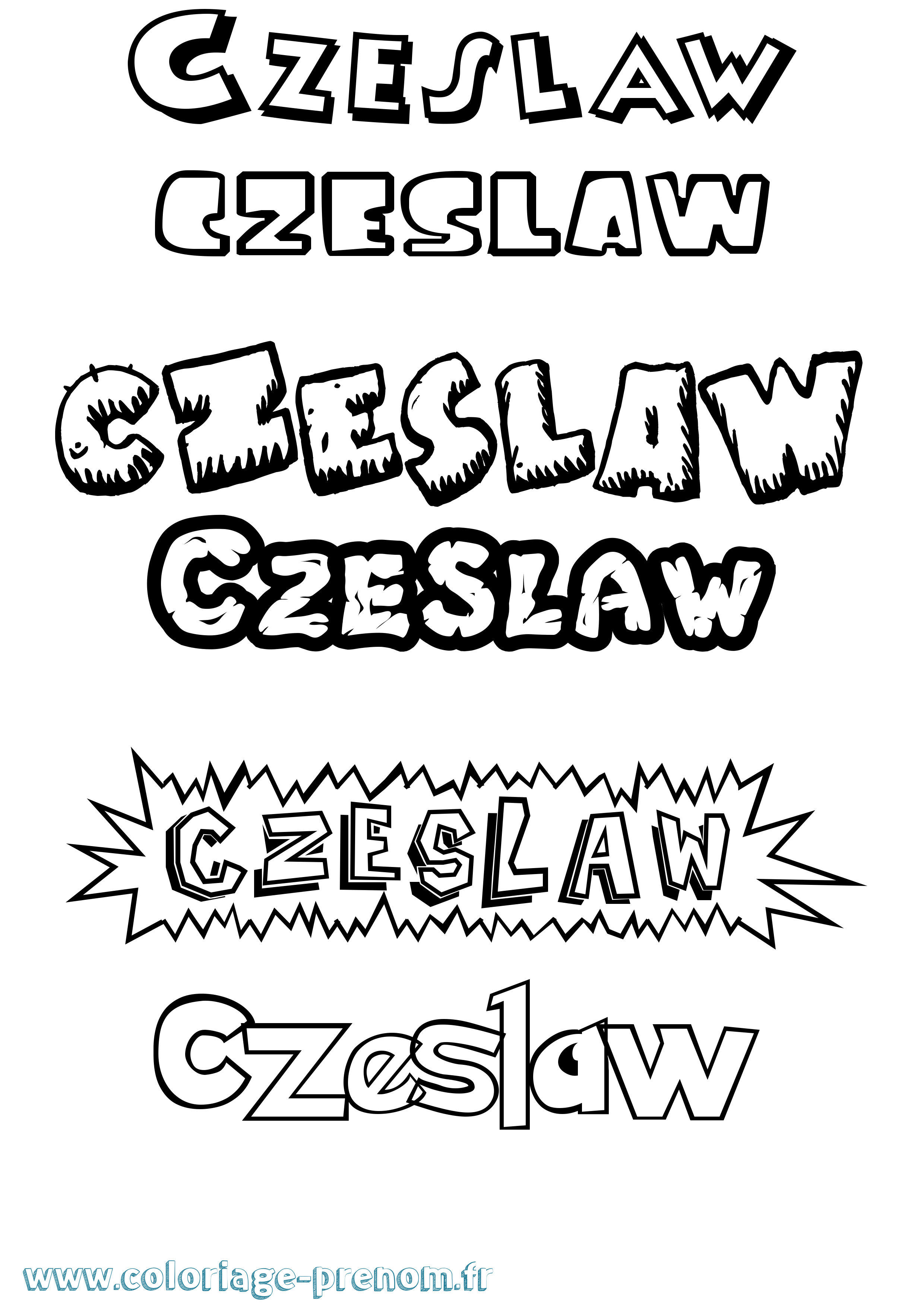 Coloriage Czeslaw Dessin Animé Coloriage prénom Czeslaw Dessin Animé