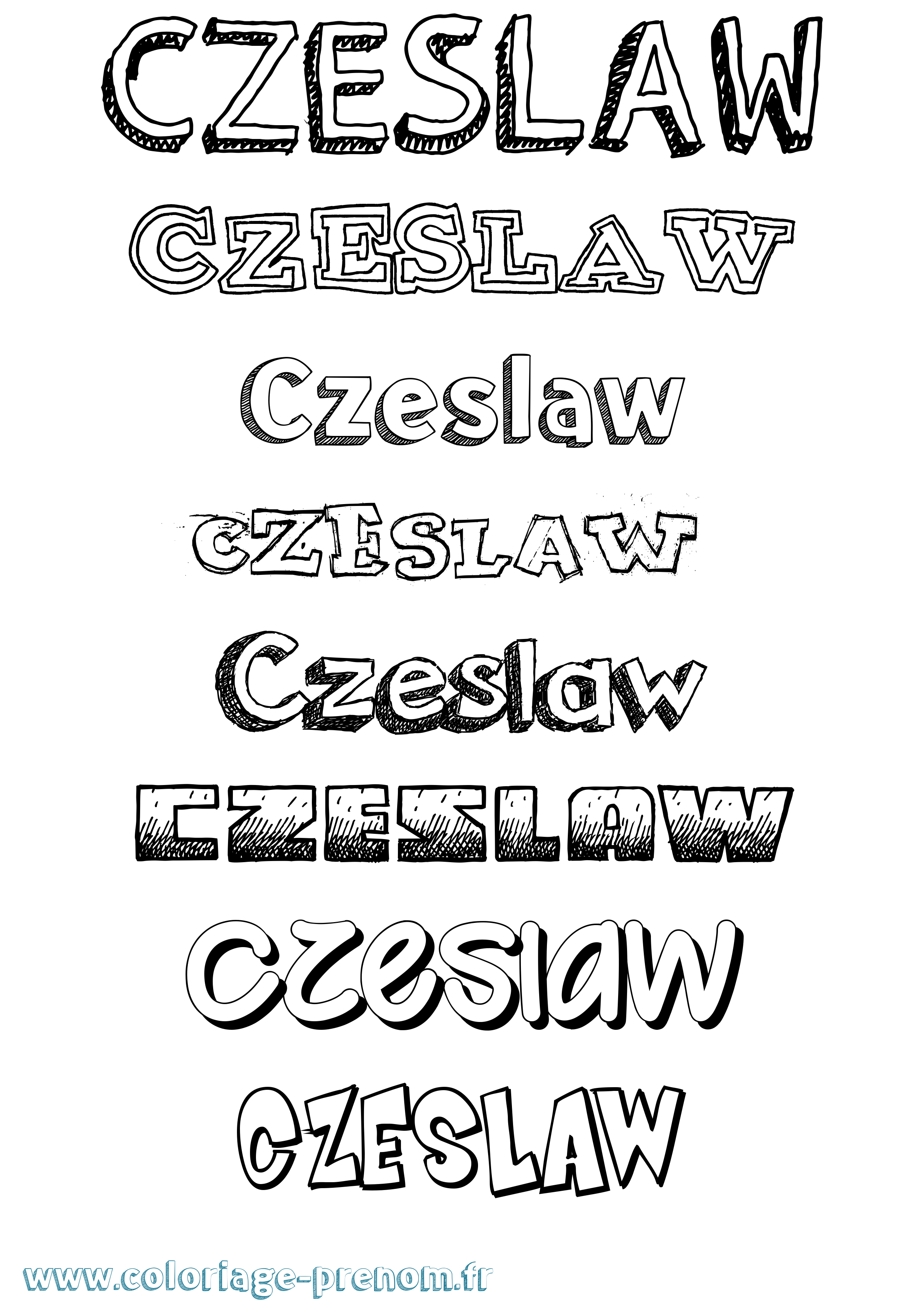 Coloriage Czeslaw Dessiné Coloriage prénom Czeslaw Dessiné