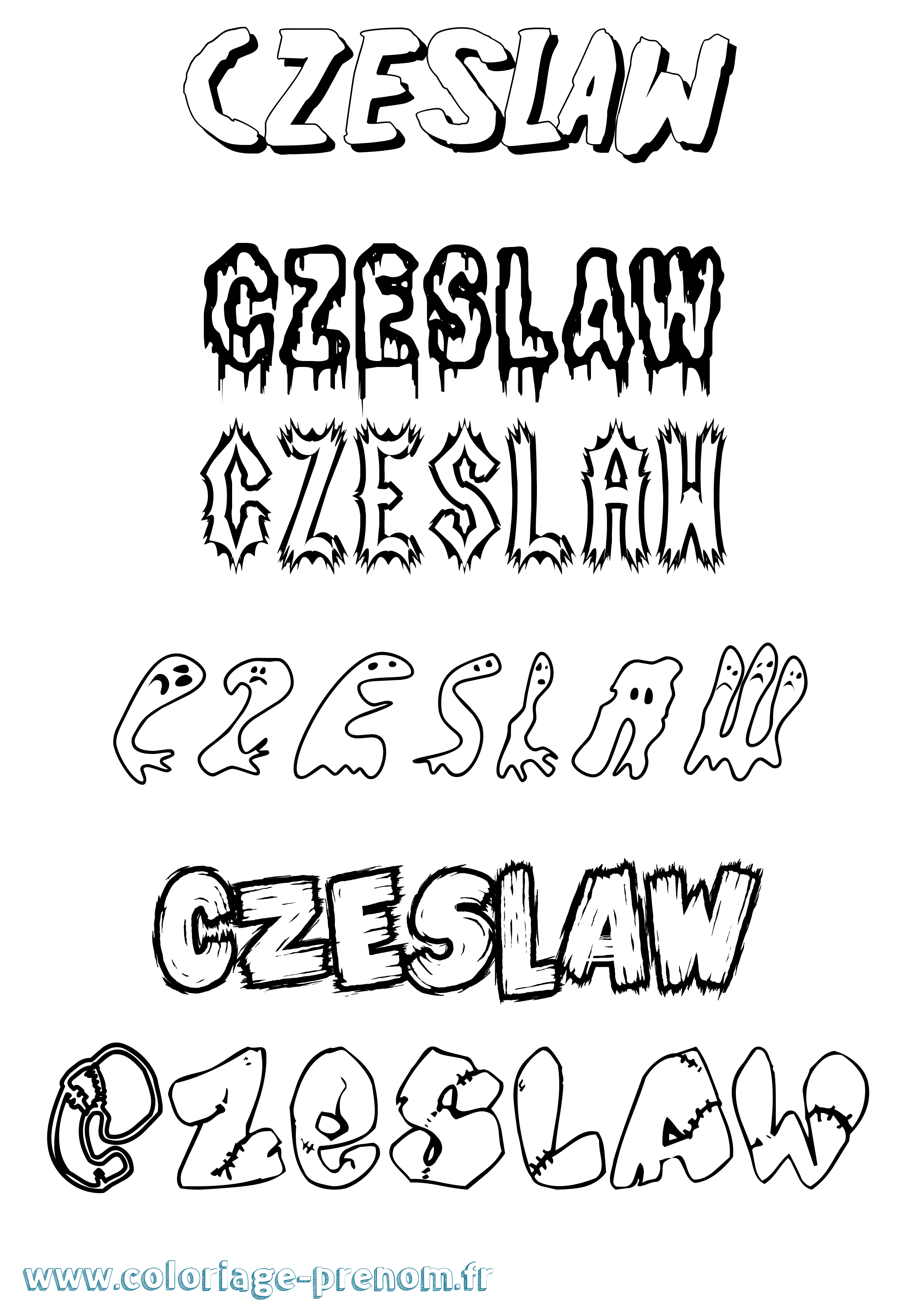 Coloriage Czeslaw Frisson Coloriage prénom Czeslaw Frisson