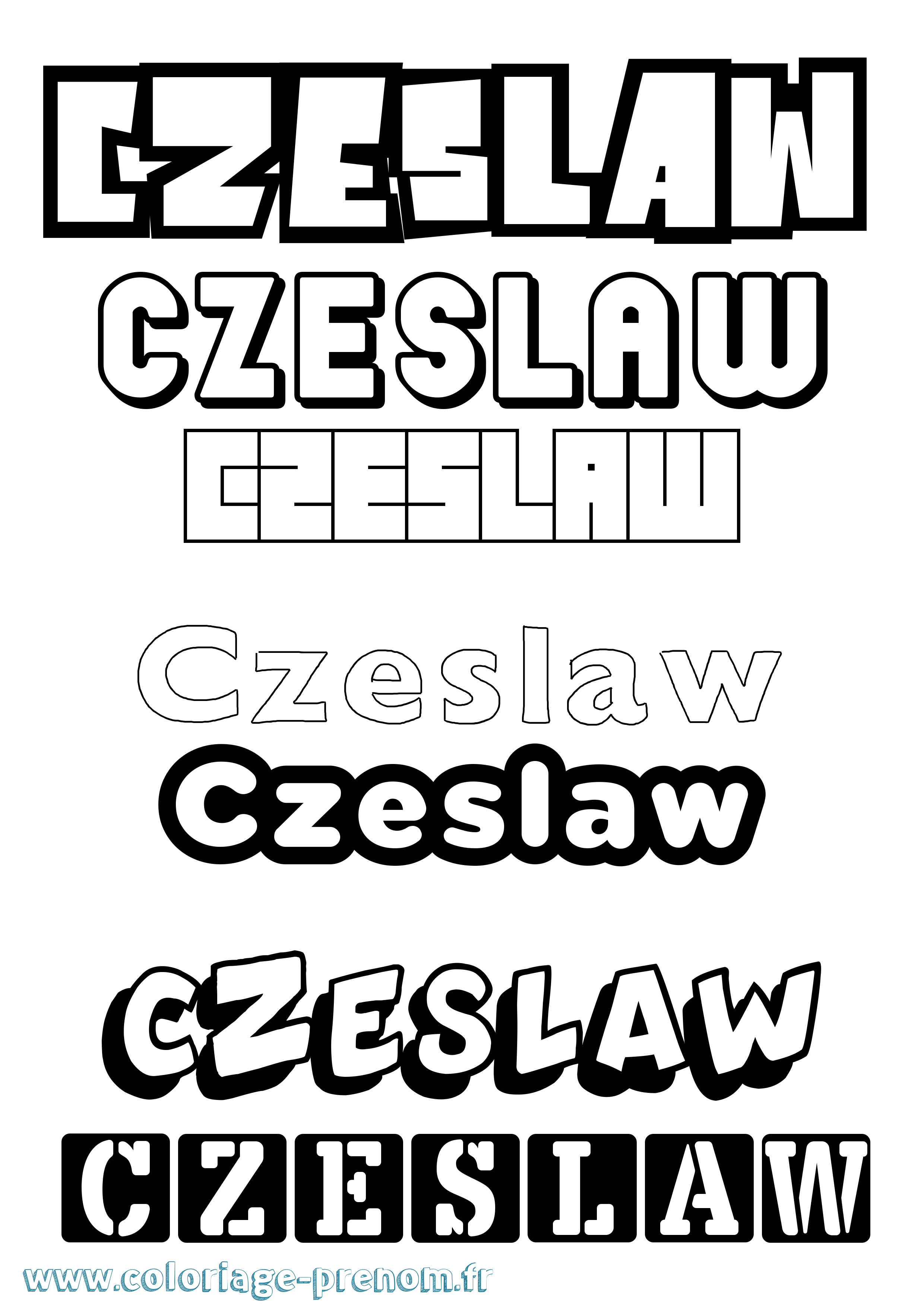 Coloriage Czeslaw Simple Coloriage prénom Czeslaw Simple