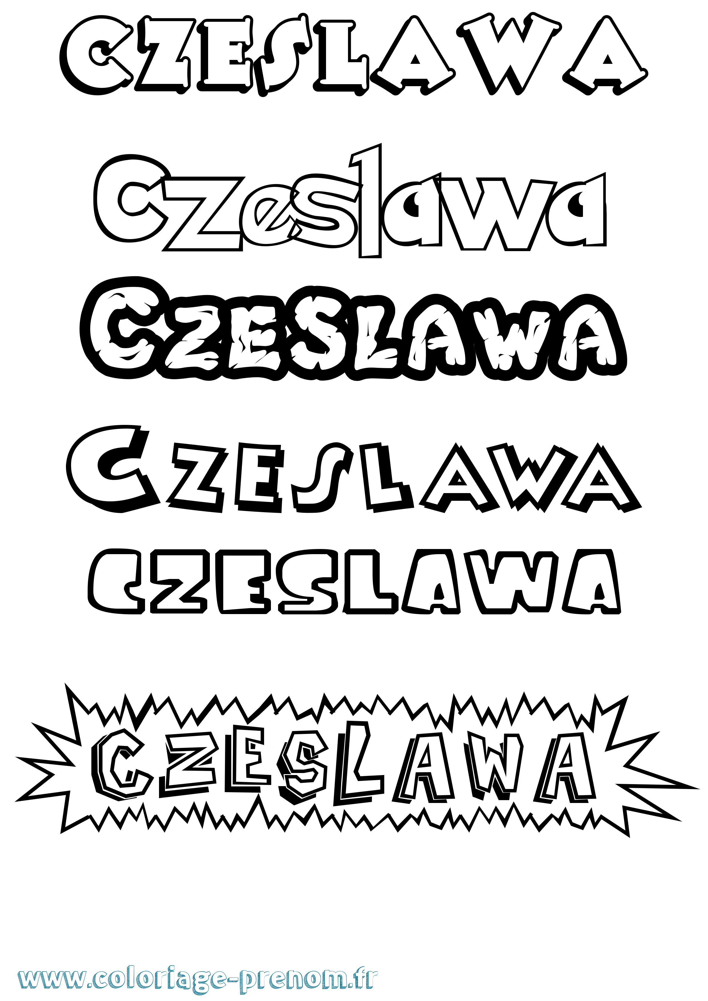 Coloriage prénom Czeslawa Dessin Animé