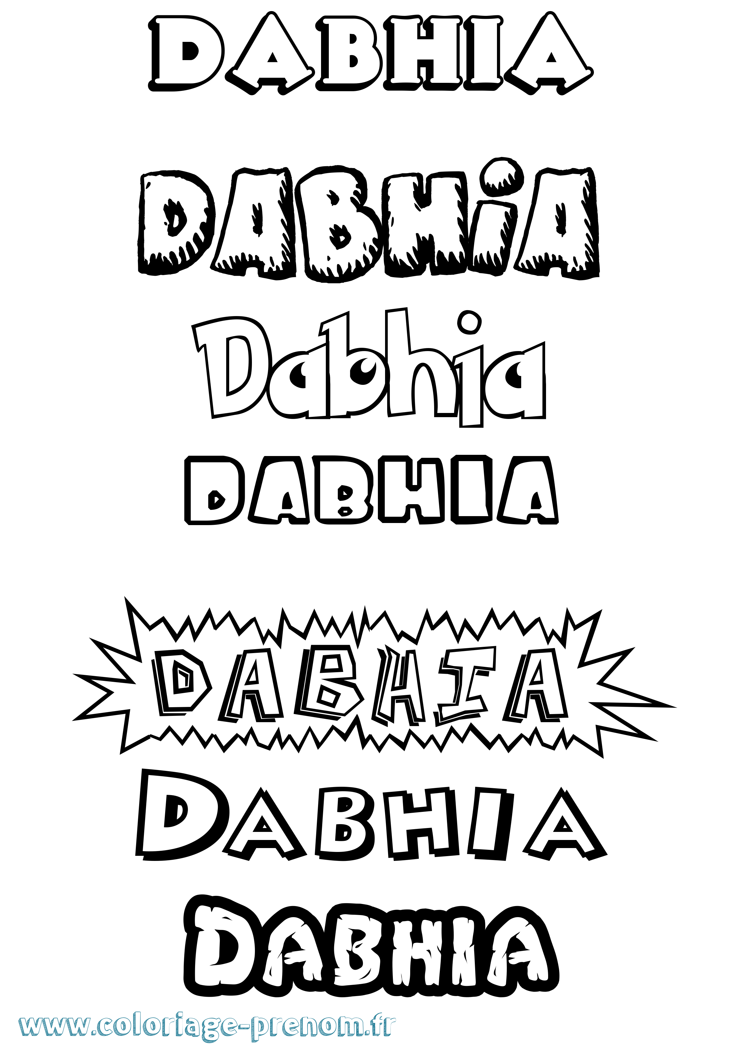 Coloriage prénom Dabhia Dessin Animé