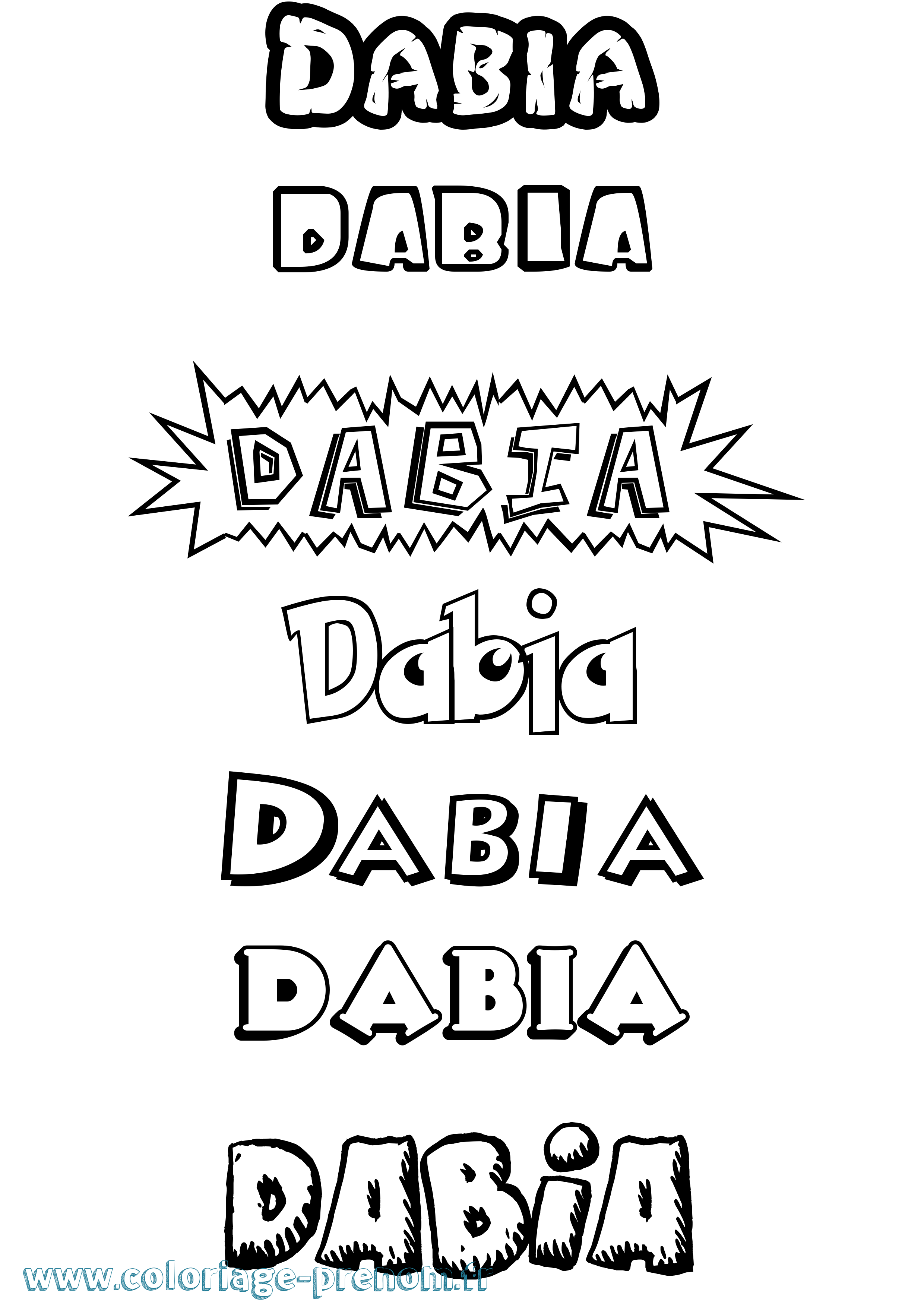 Coloriage Dabia Dessin Animé Coloriage prénom Dabia Dessin Animé
