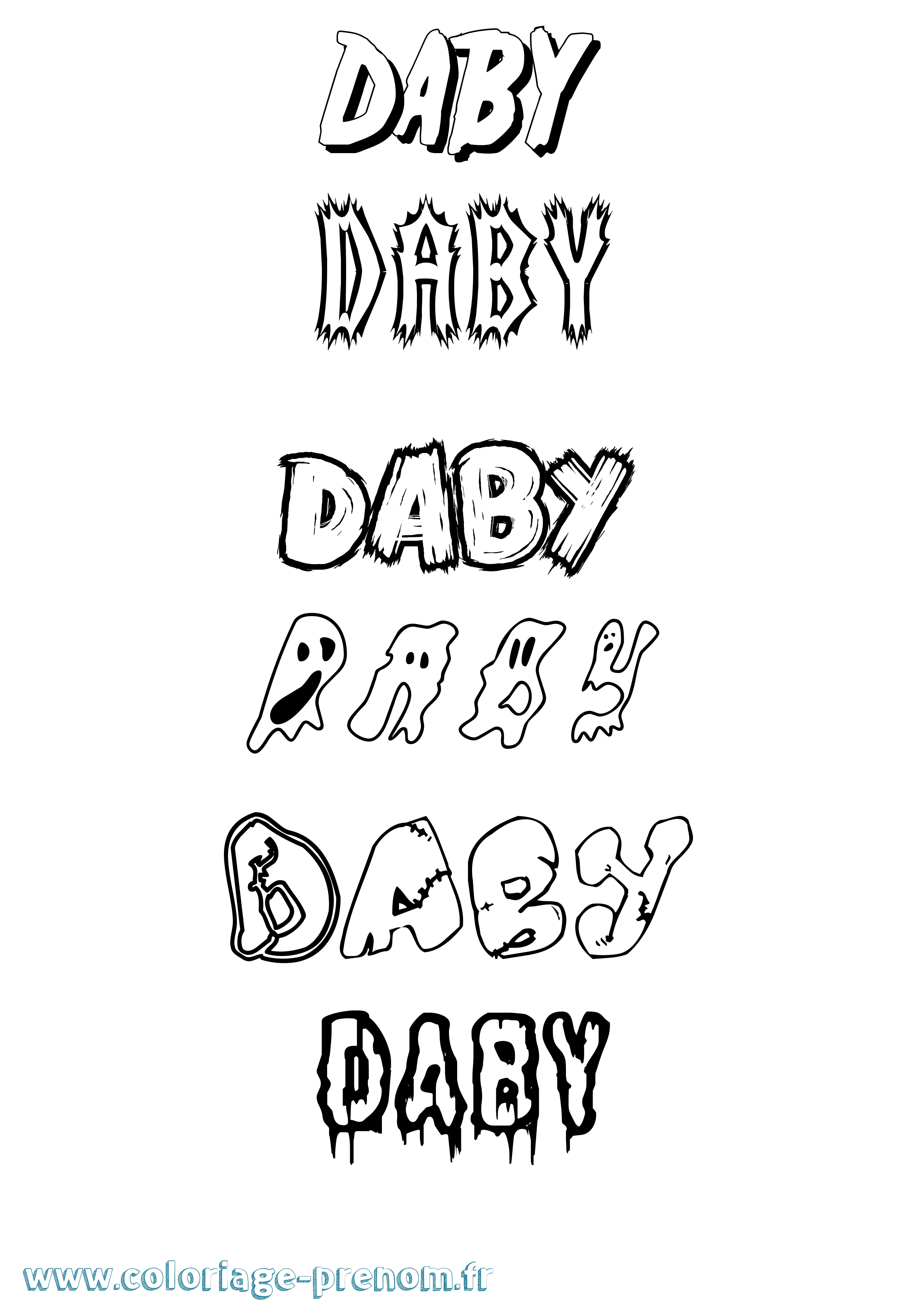 Coloriage Daby Frisson Coloriage prénom Daby Frisson