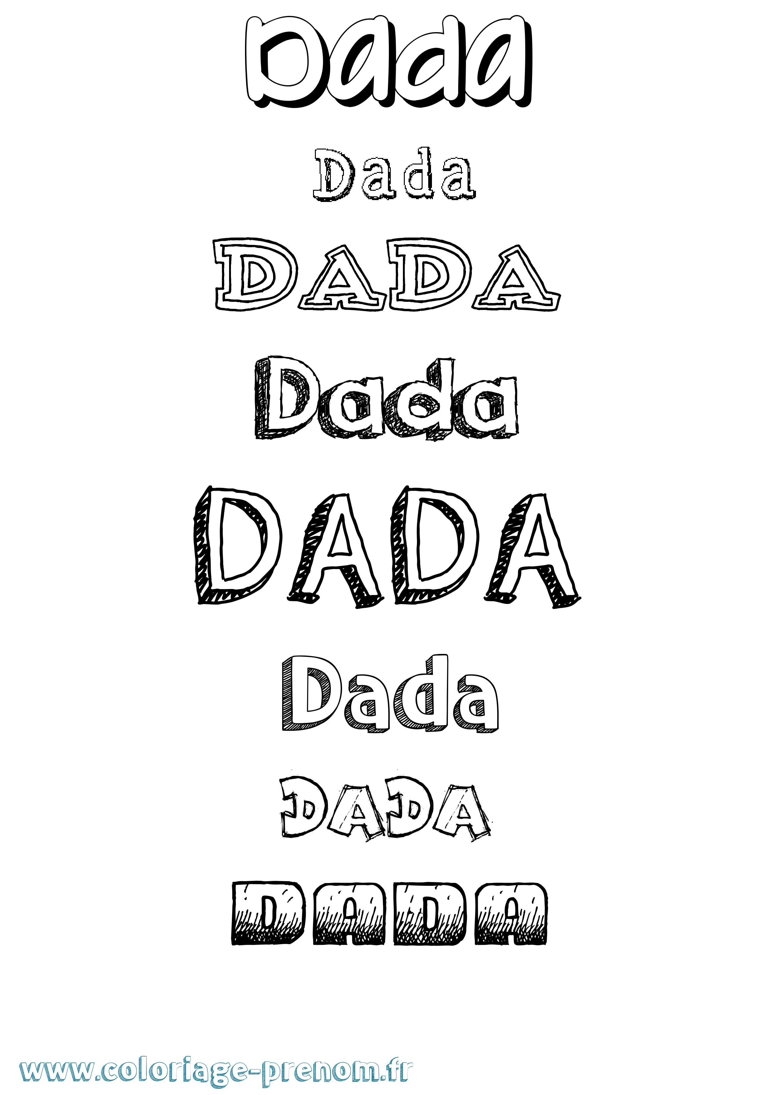 Coloriage prénom Dada Dessiné