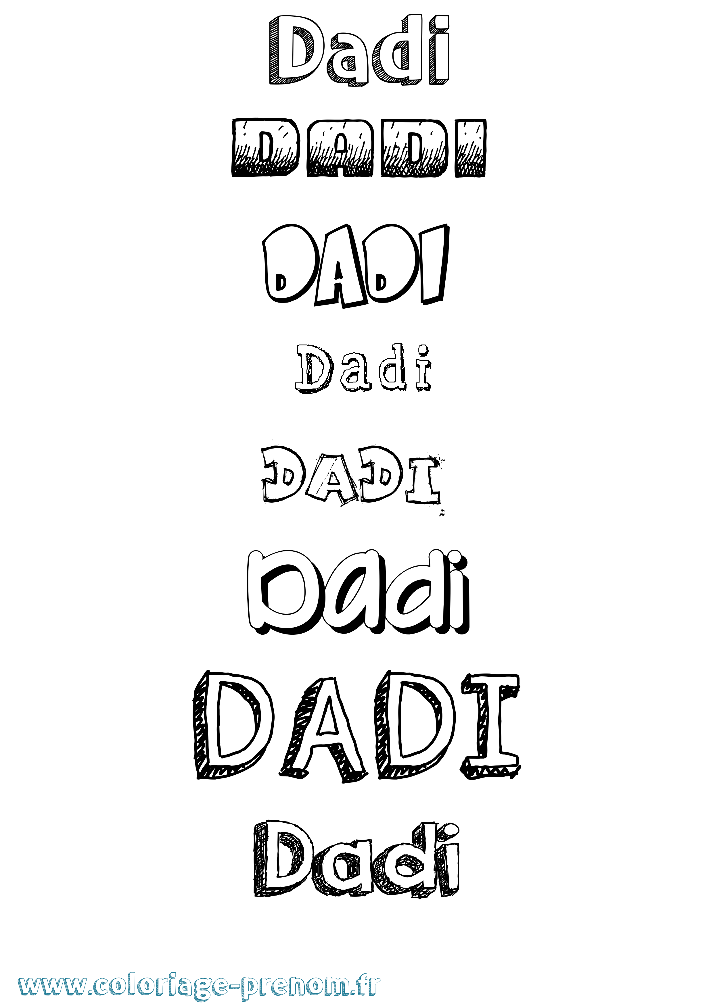 Coloriage prénom Dadi Dessiné