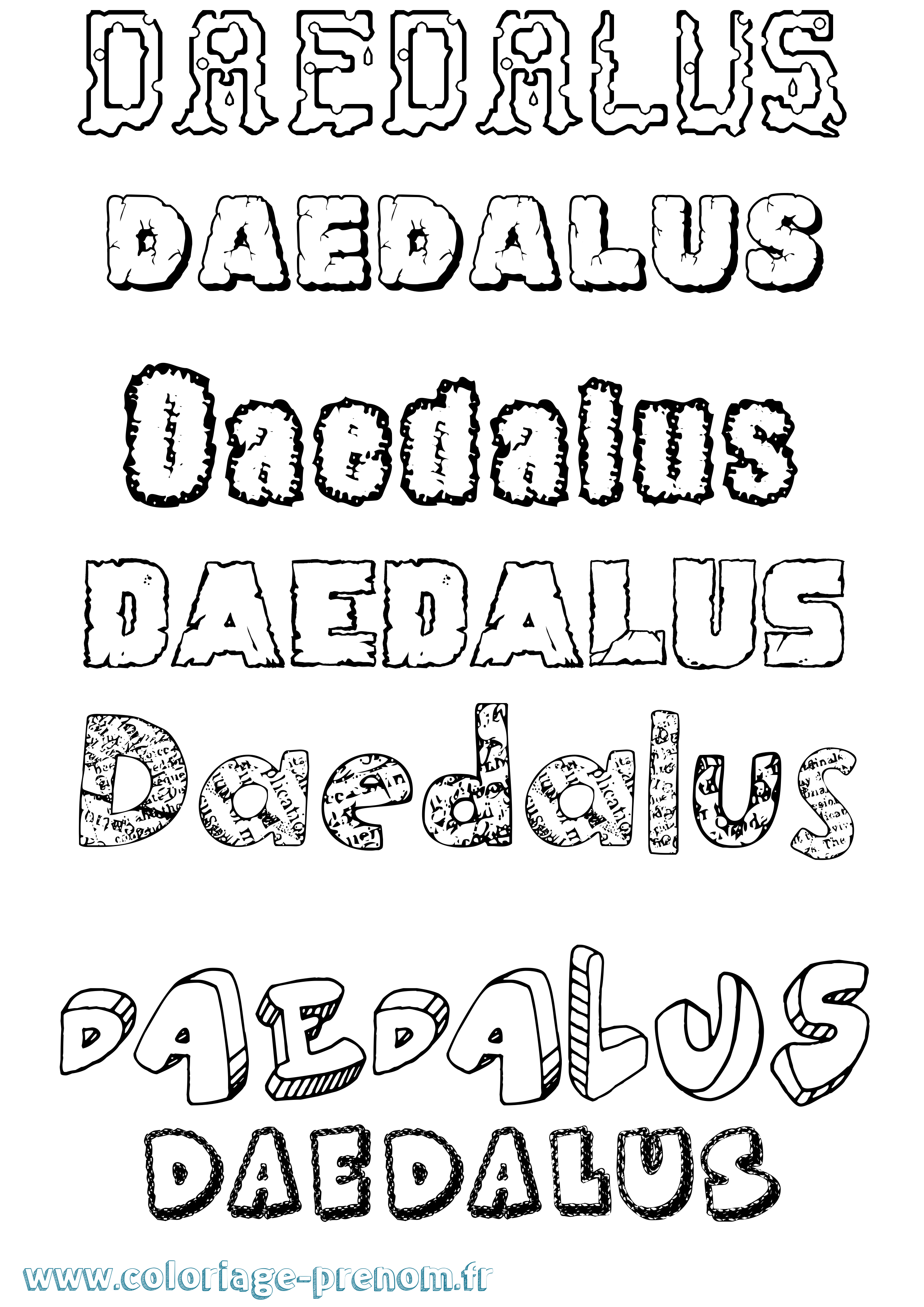 Coloriage prénom Daedalus Destructuré