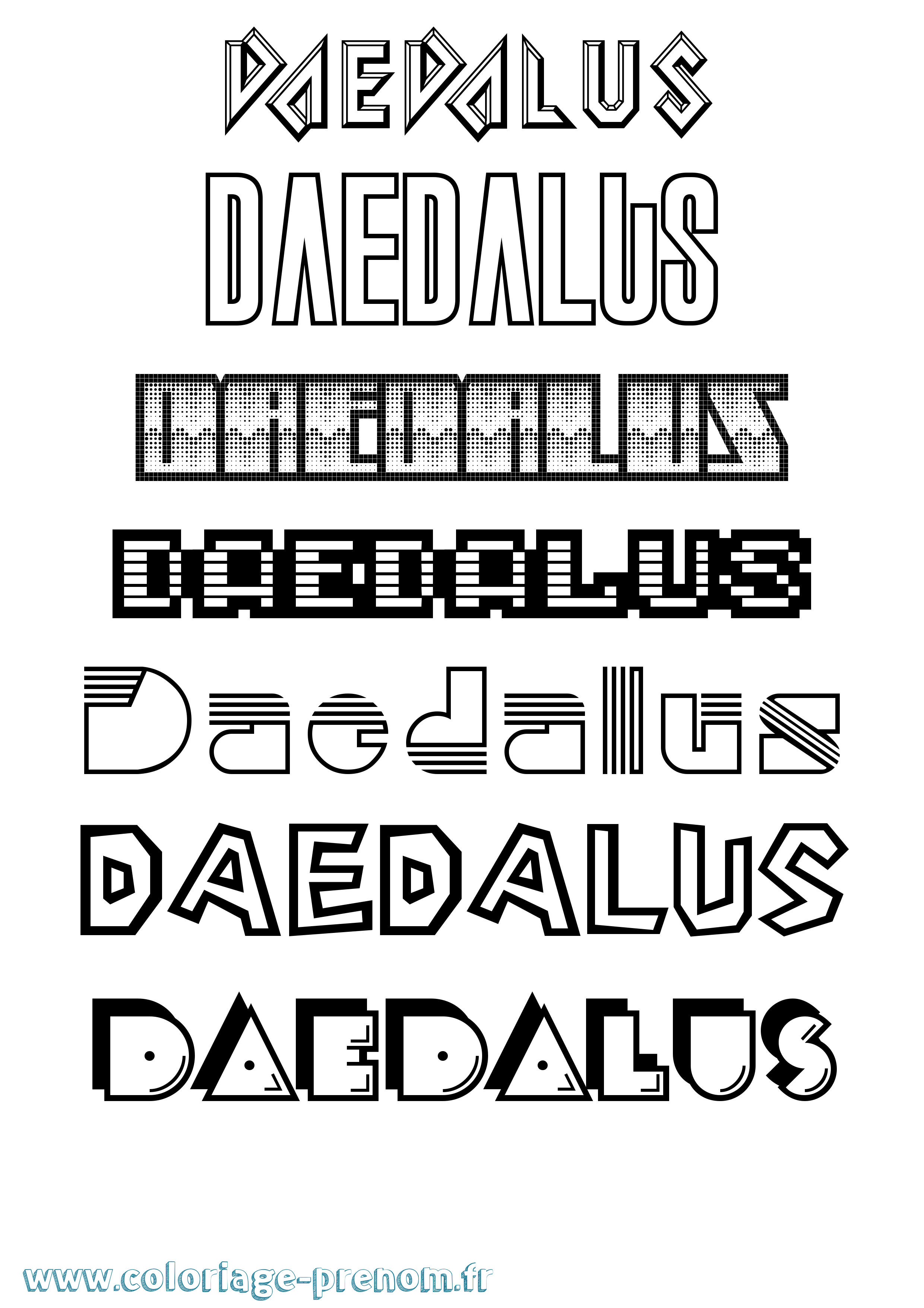 Coloriage prénom Daedalus Jeux Vidéos