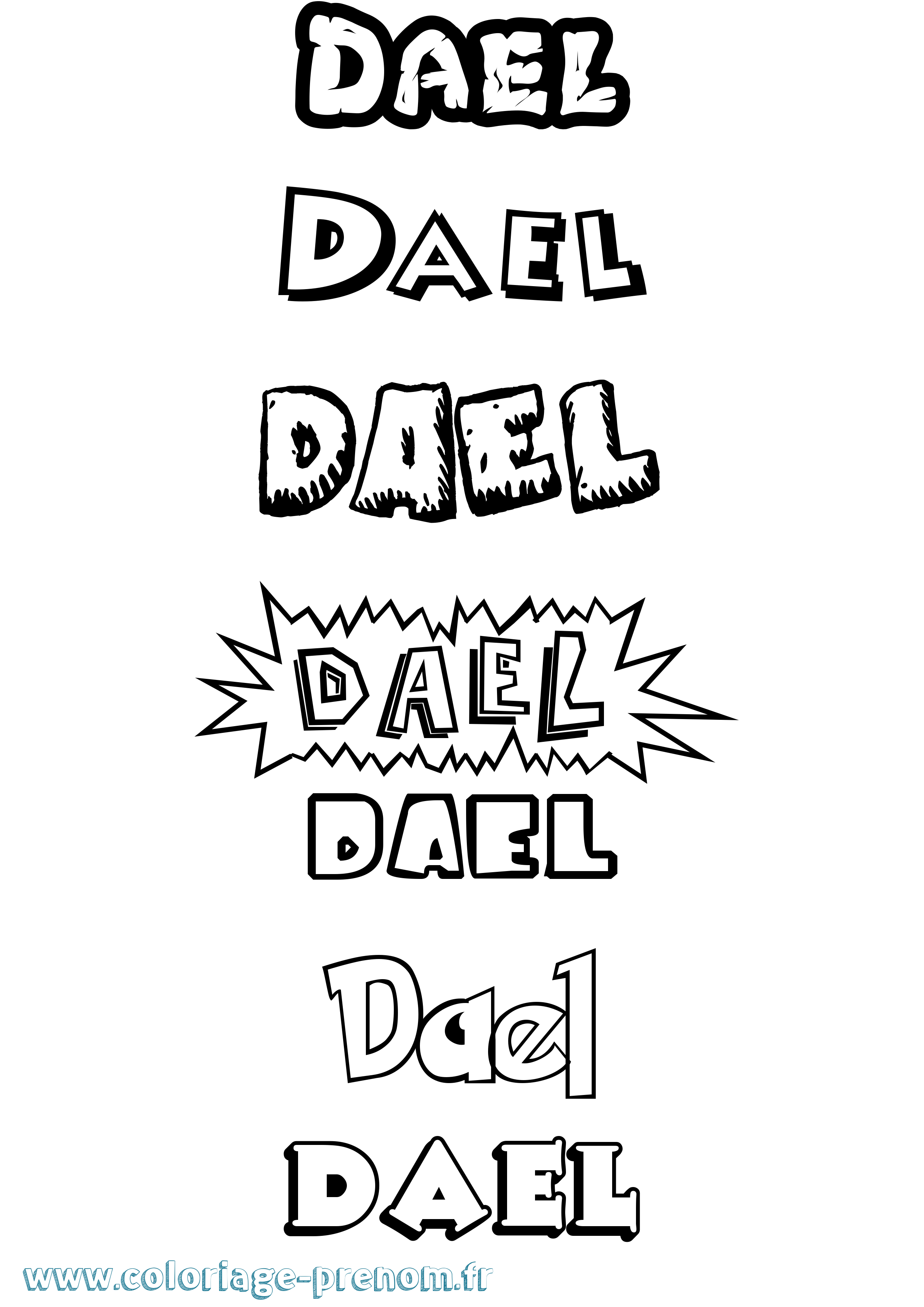 Coloriage Dael Dessin Animé Coloriage prénom Dael Dessin Animé
