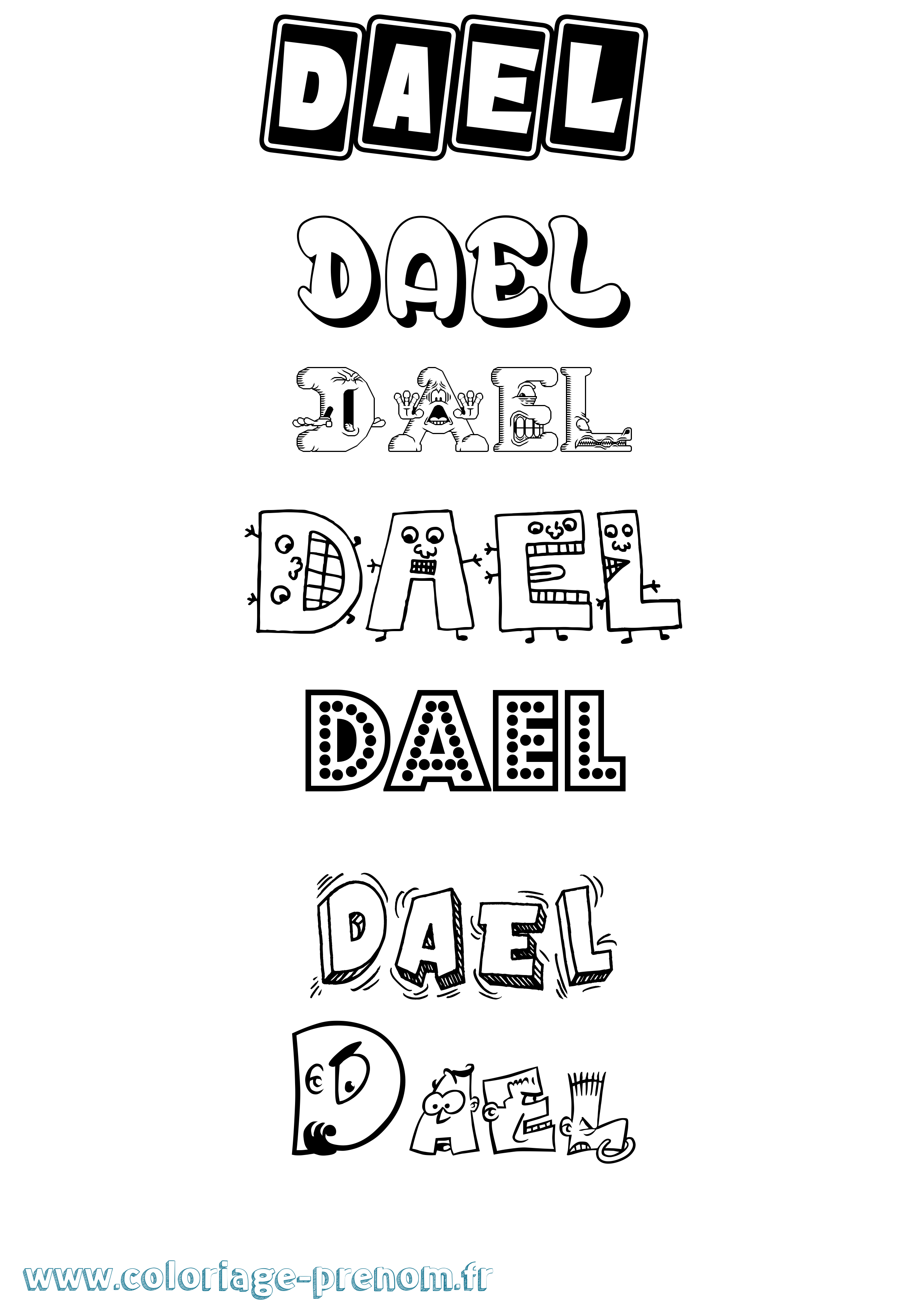 Coloriage Dael Fun Coloriage prénom Dael Fun