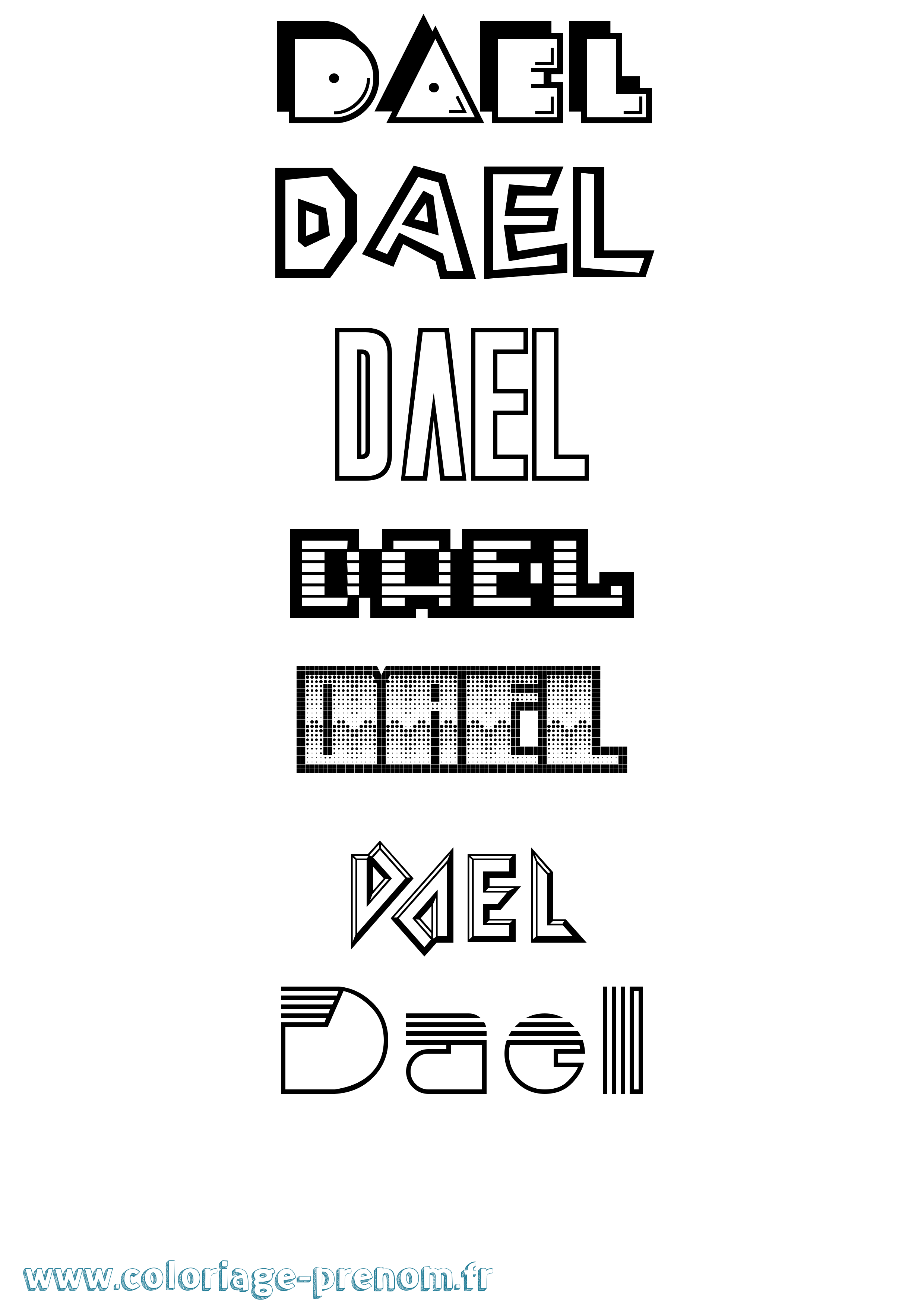 Coloriage Dael Jeux Vidéos Coloriage prénom Dael Jeux Vidéos