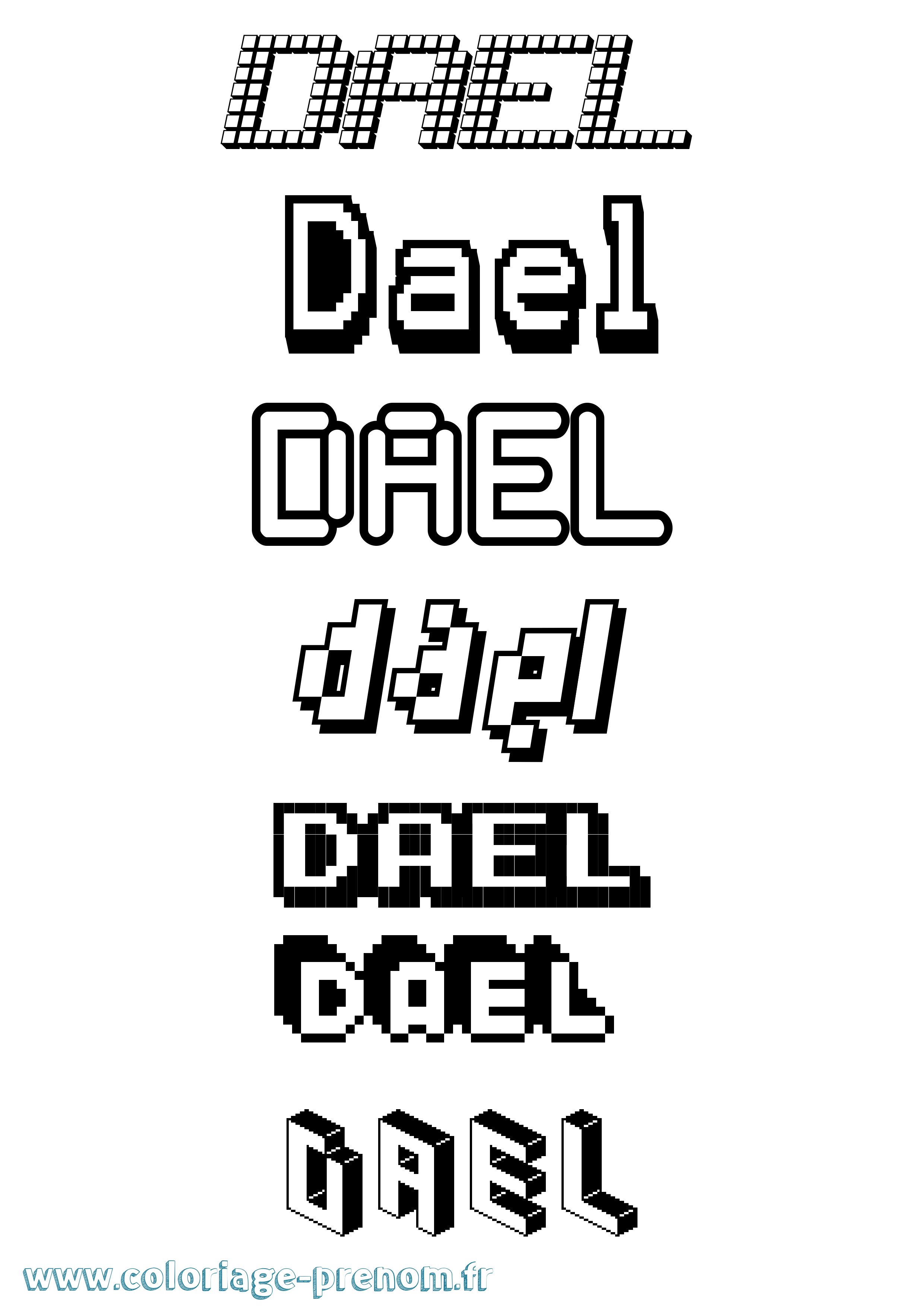 Coloriage Dael Pixel Coloriage prénom Dael Pixel