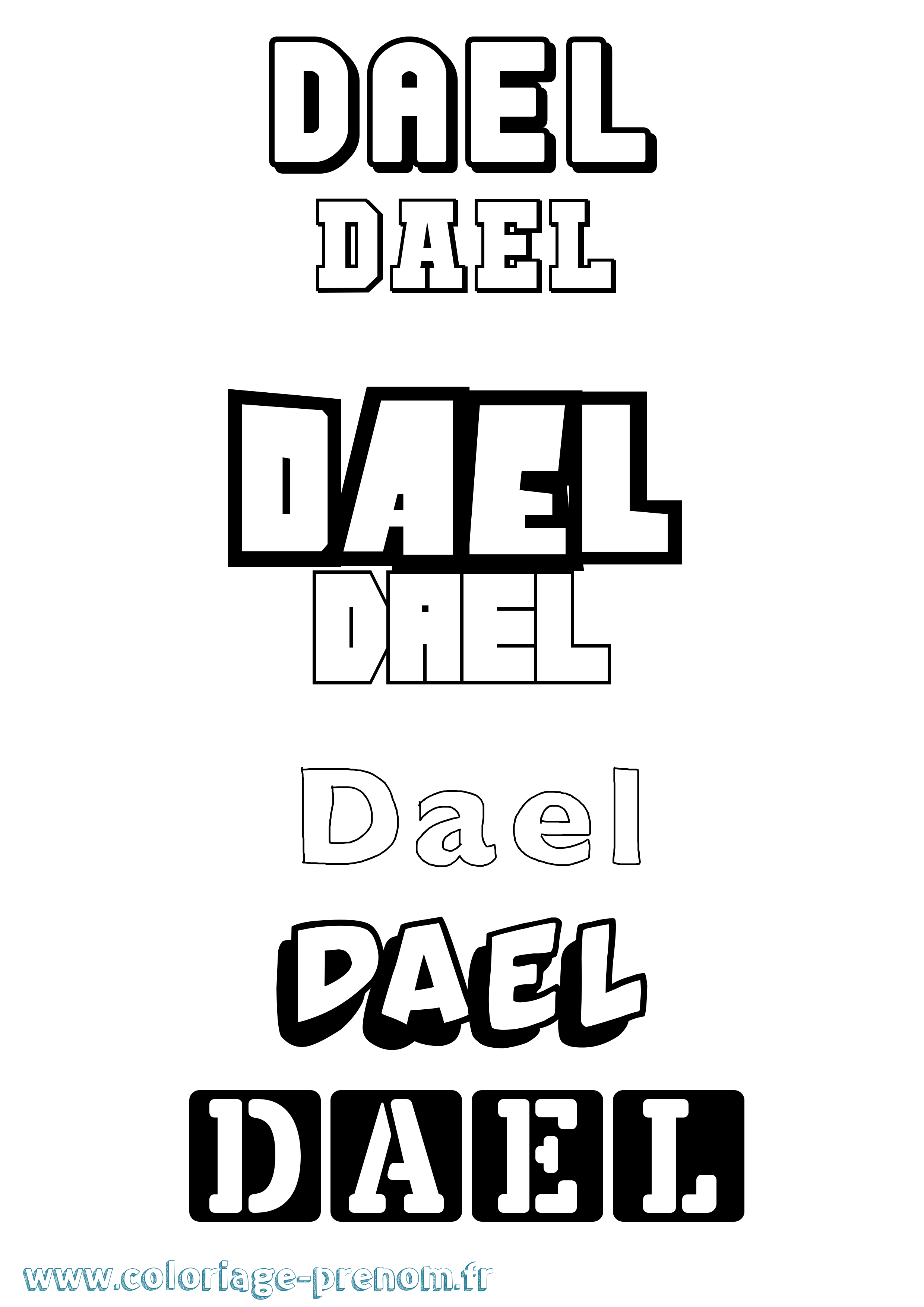 Coloriage prénom Dael Simple