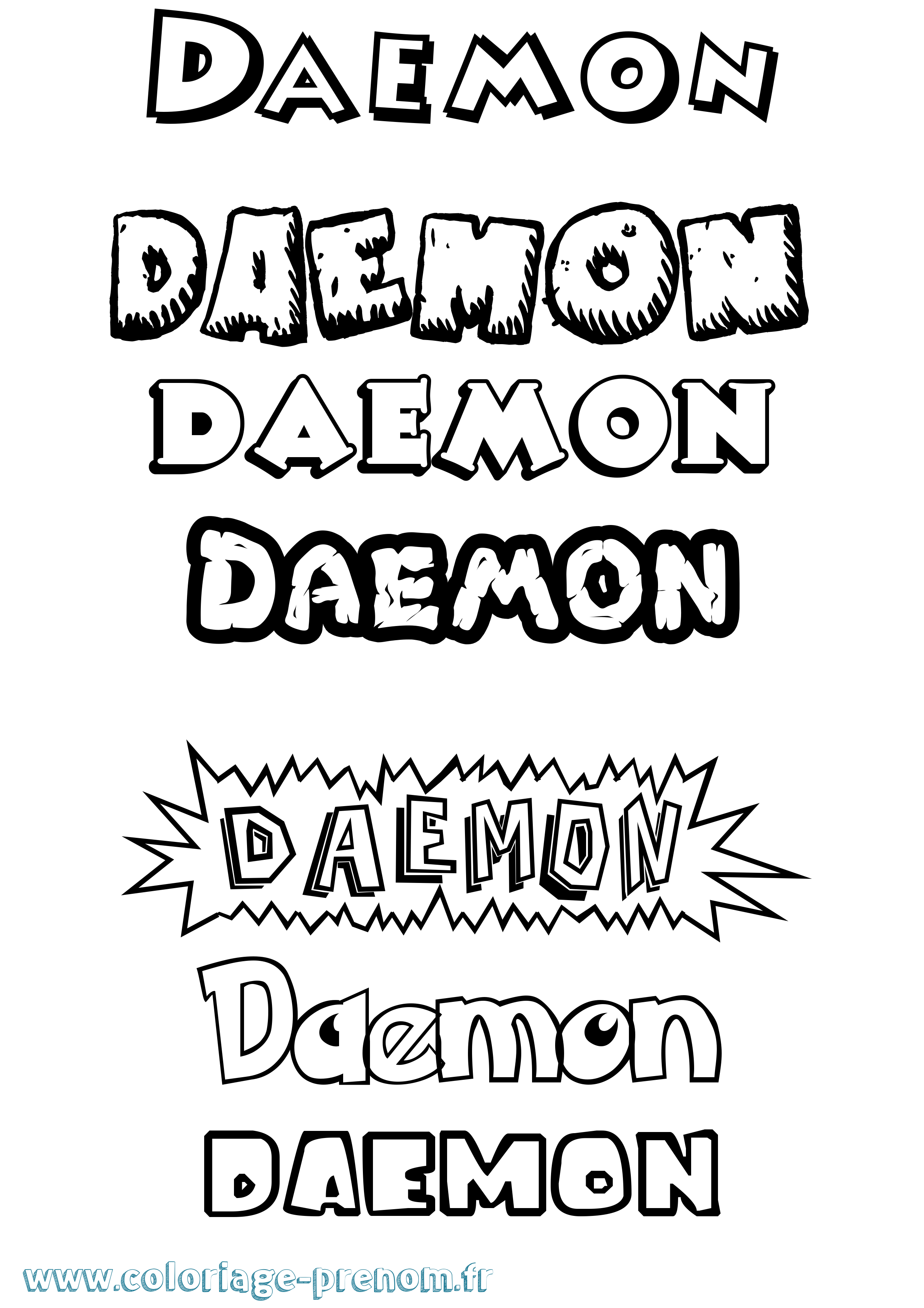 Coloriage prénom Daemon Dessin Animé