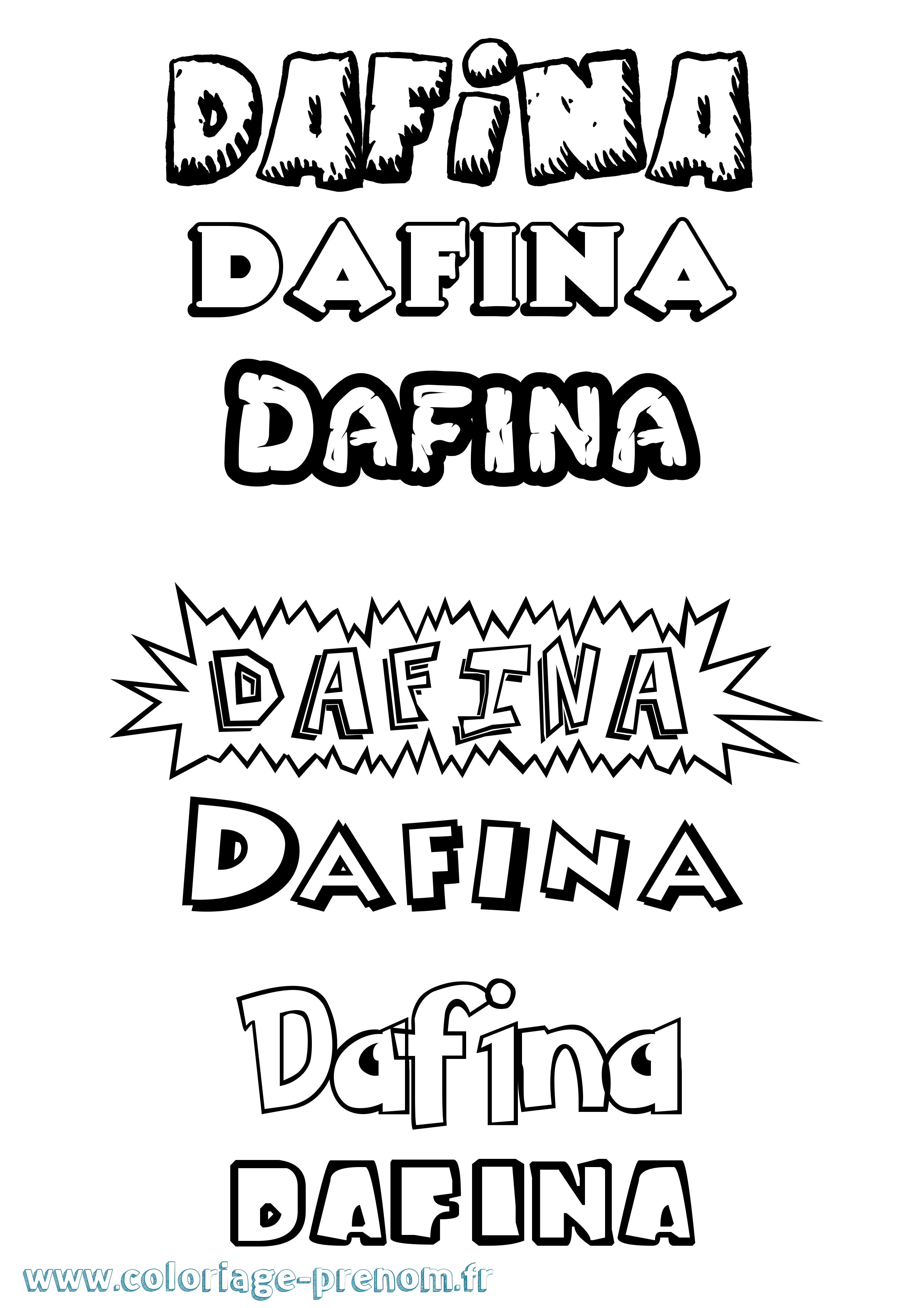 Coloriage prénom Dafina Dessin Animé