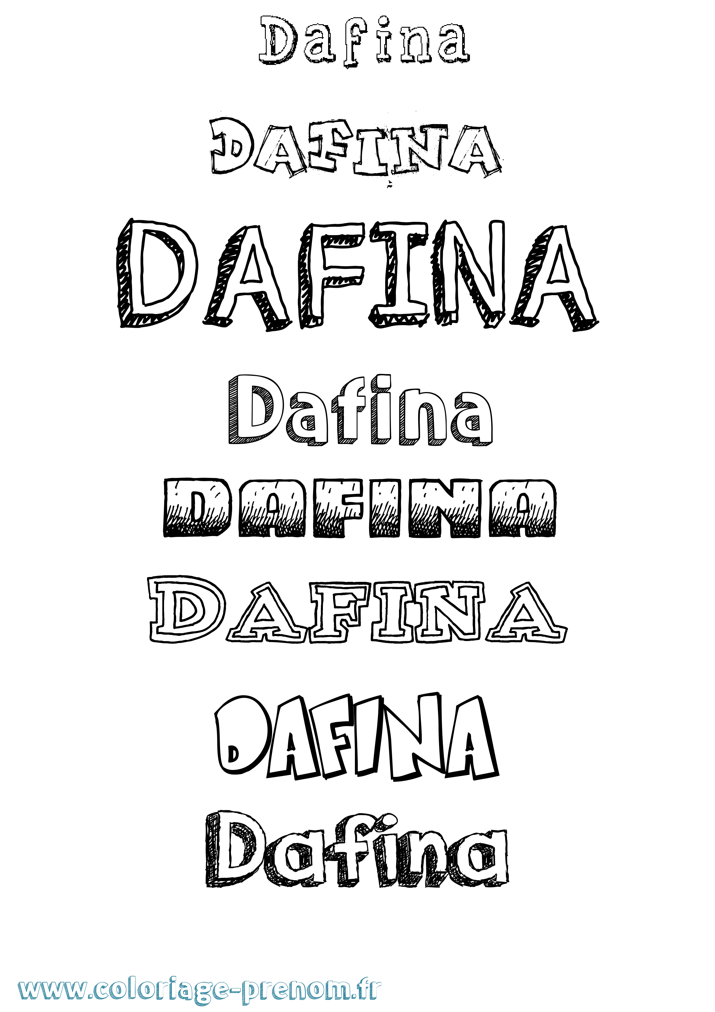 Coloriage prénom Dafina Dessiné
