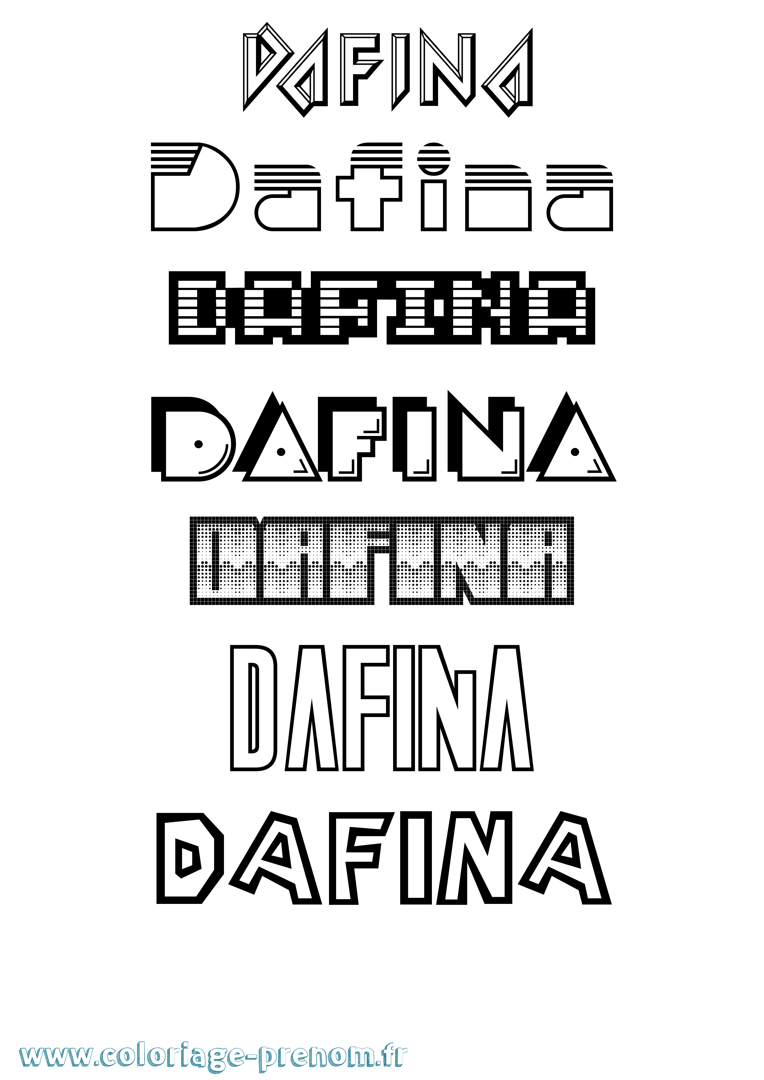 Coloriage prénom Dafina Jeux Vidéos