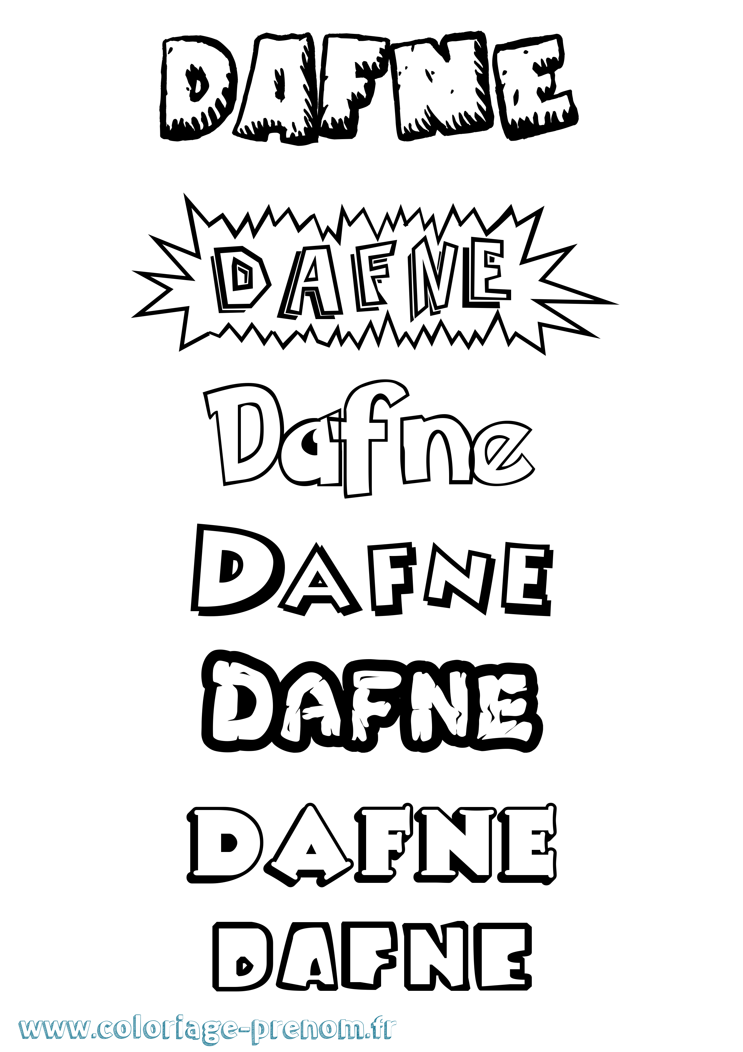 Coloriage prénom Dafne Dessin Animé
