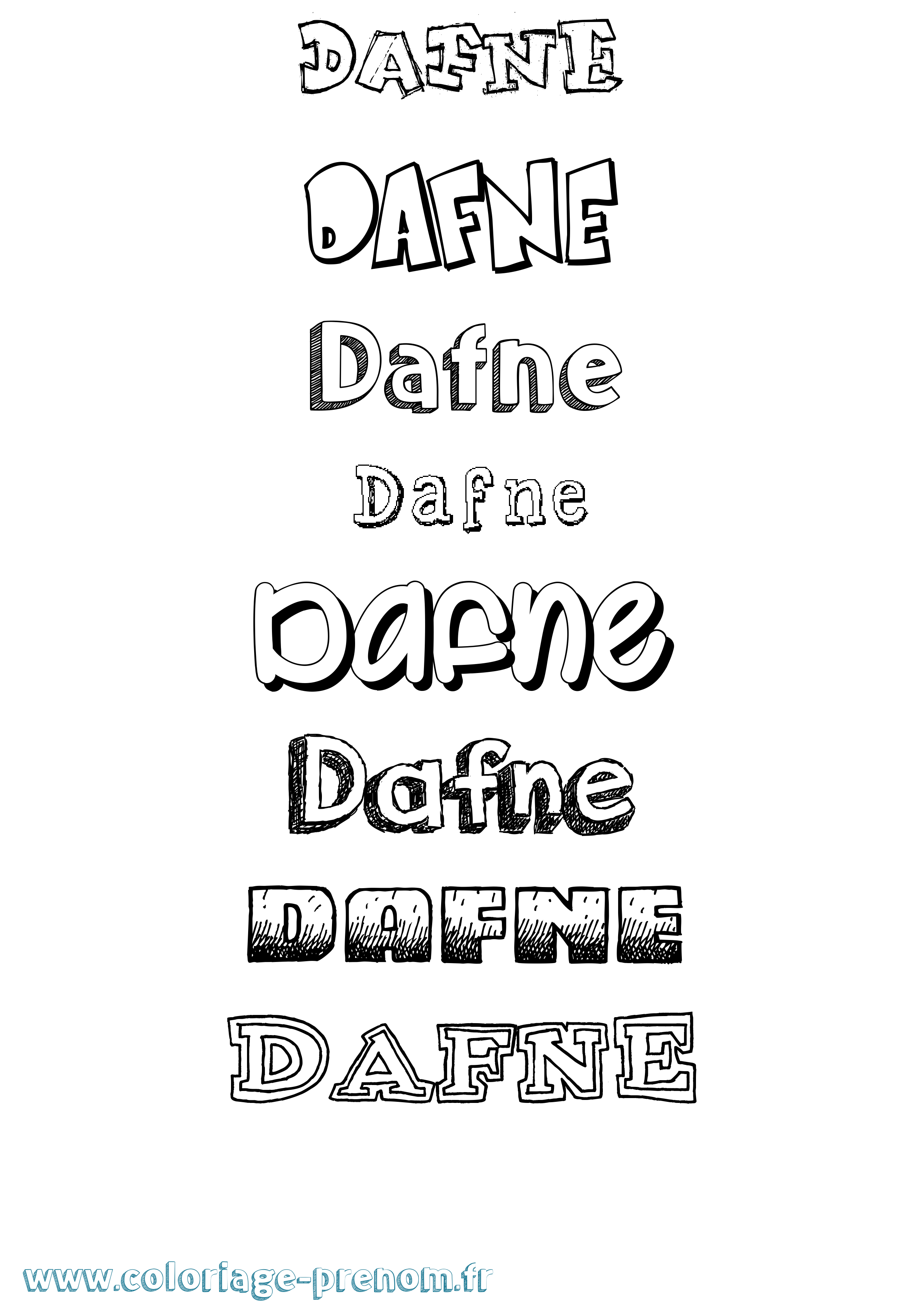 Coloriage prénom Dafne Dessiné