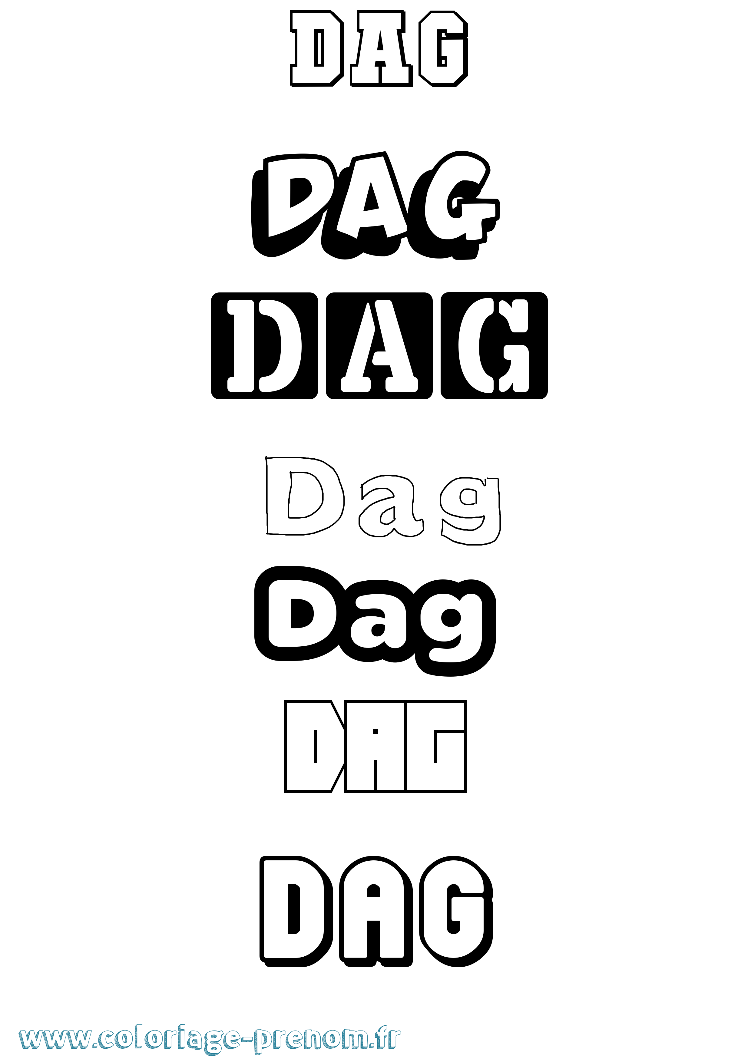 Coloriage Dag Simple Coloriage prénom Dag Simple