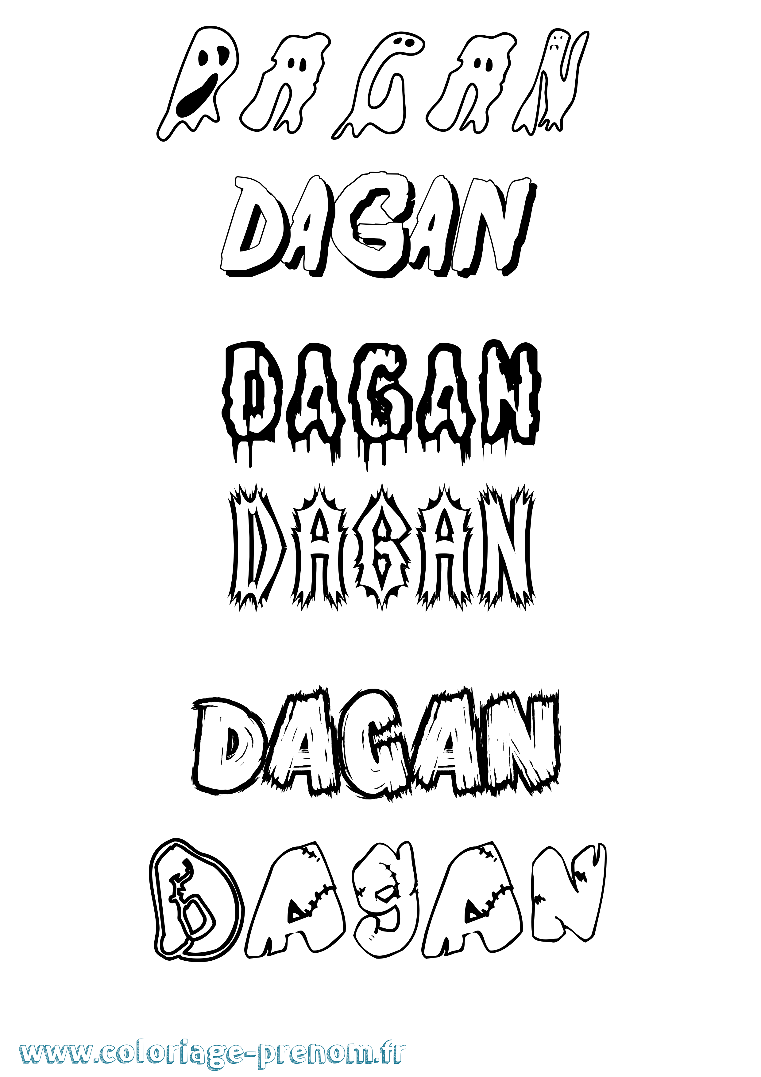 Coloriage prénom Dagan Frisson