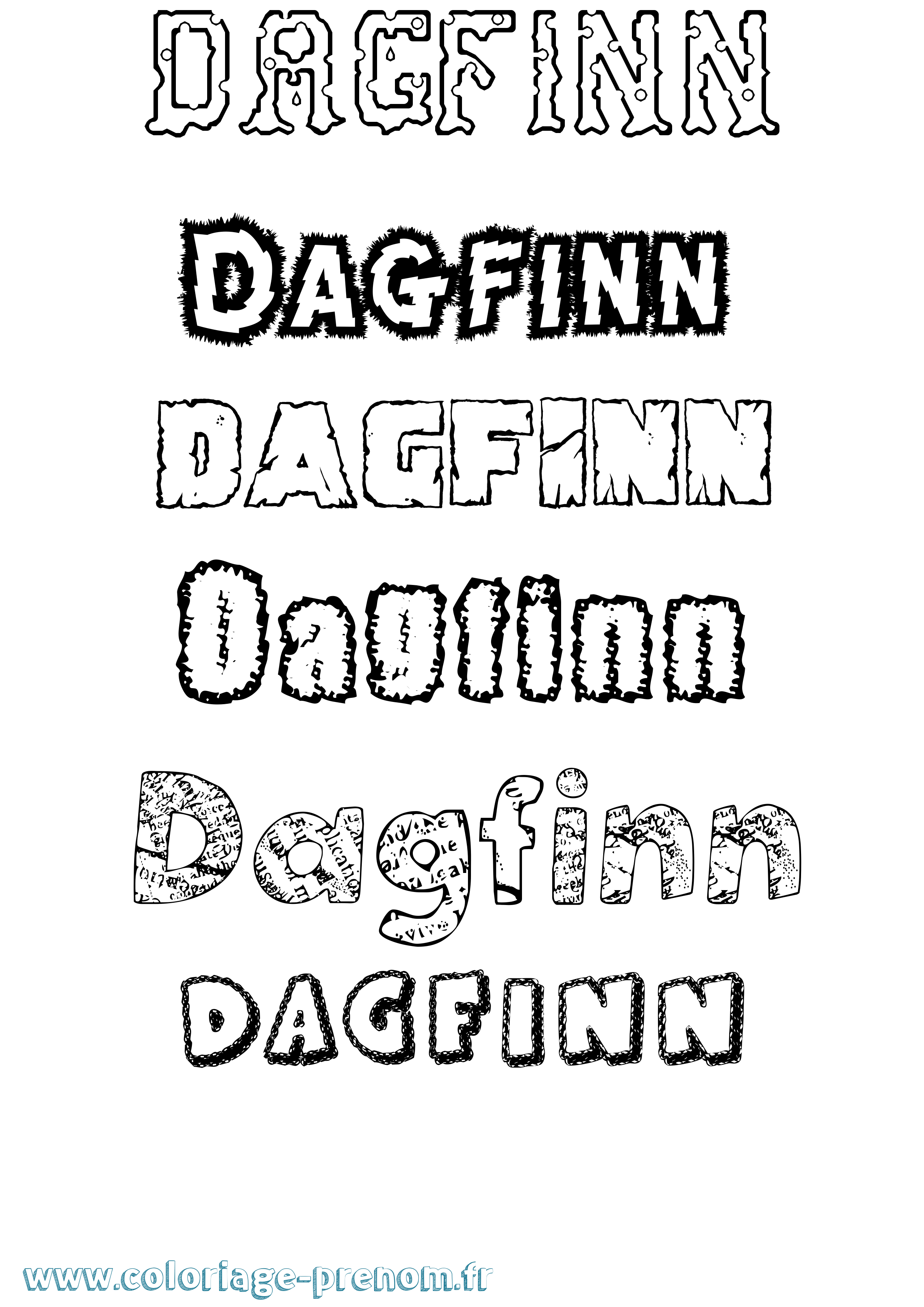 Coloriage prénom Dagfinn Destructuré