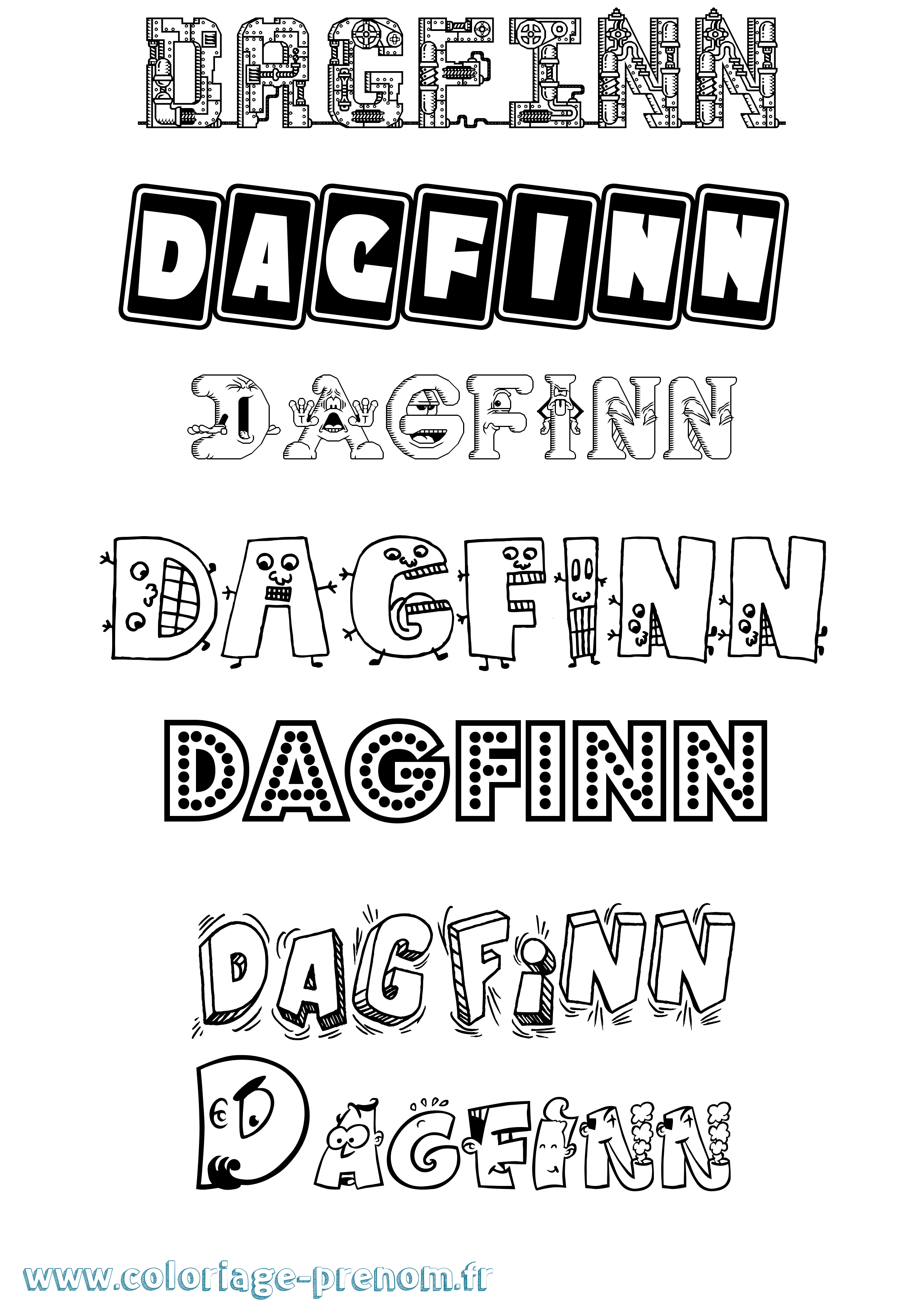 Coloriage prénom Dagfinn Fun
