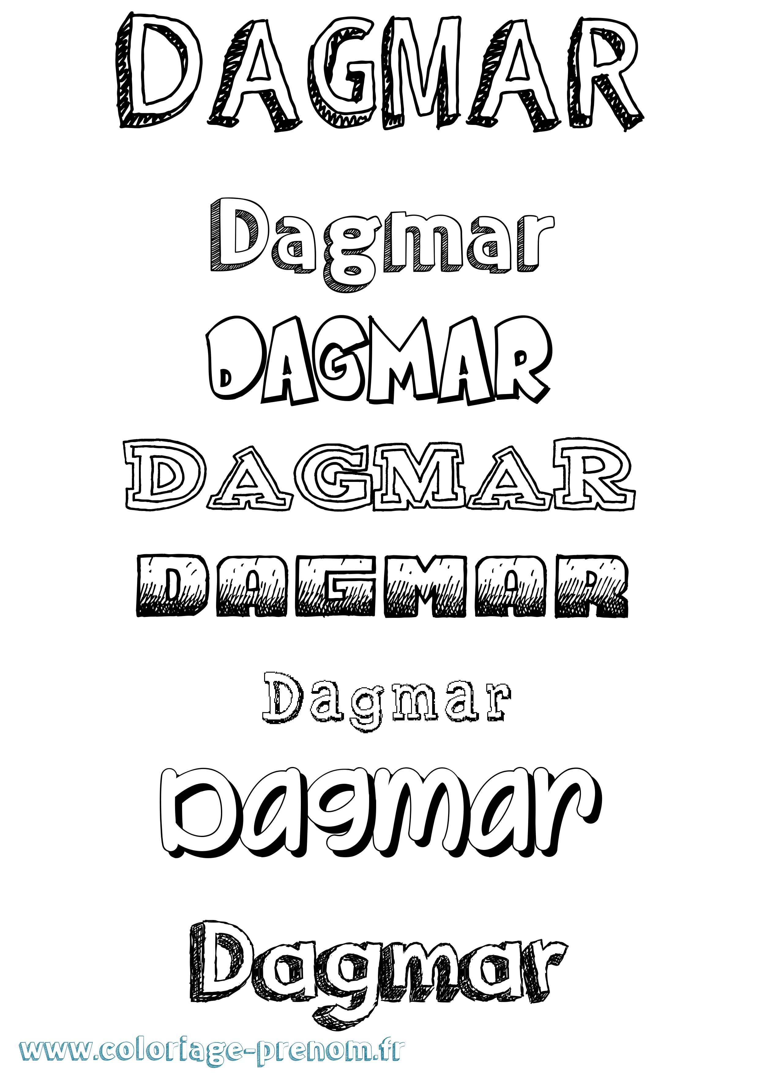 Coloriage Dagmar Dessiné Coloriage prénom Dagmar Dessiné