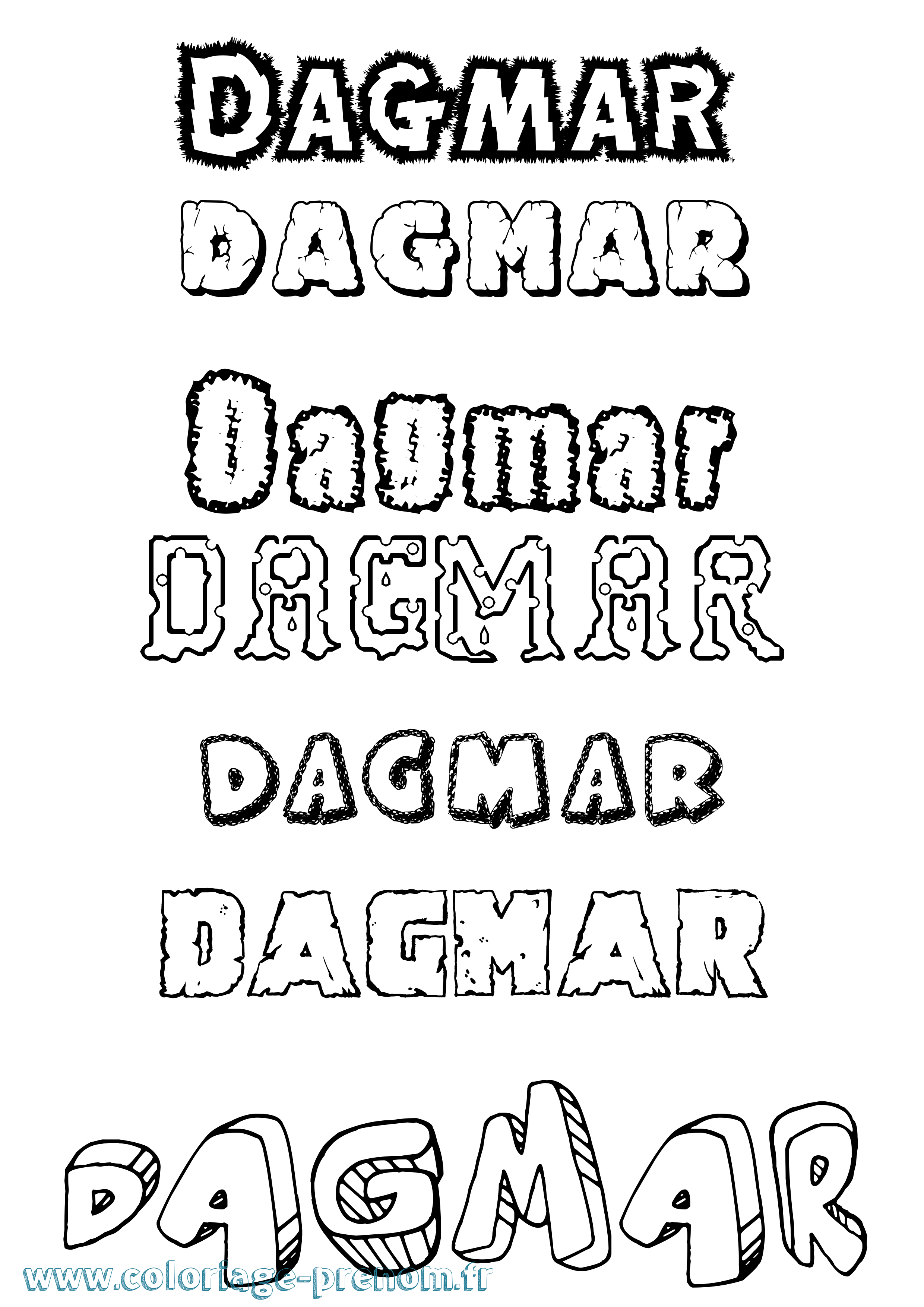 Coloriage Dagmar Destructuré Coloriage prénom Dagmar Destructuré