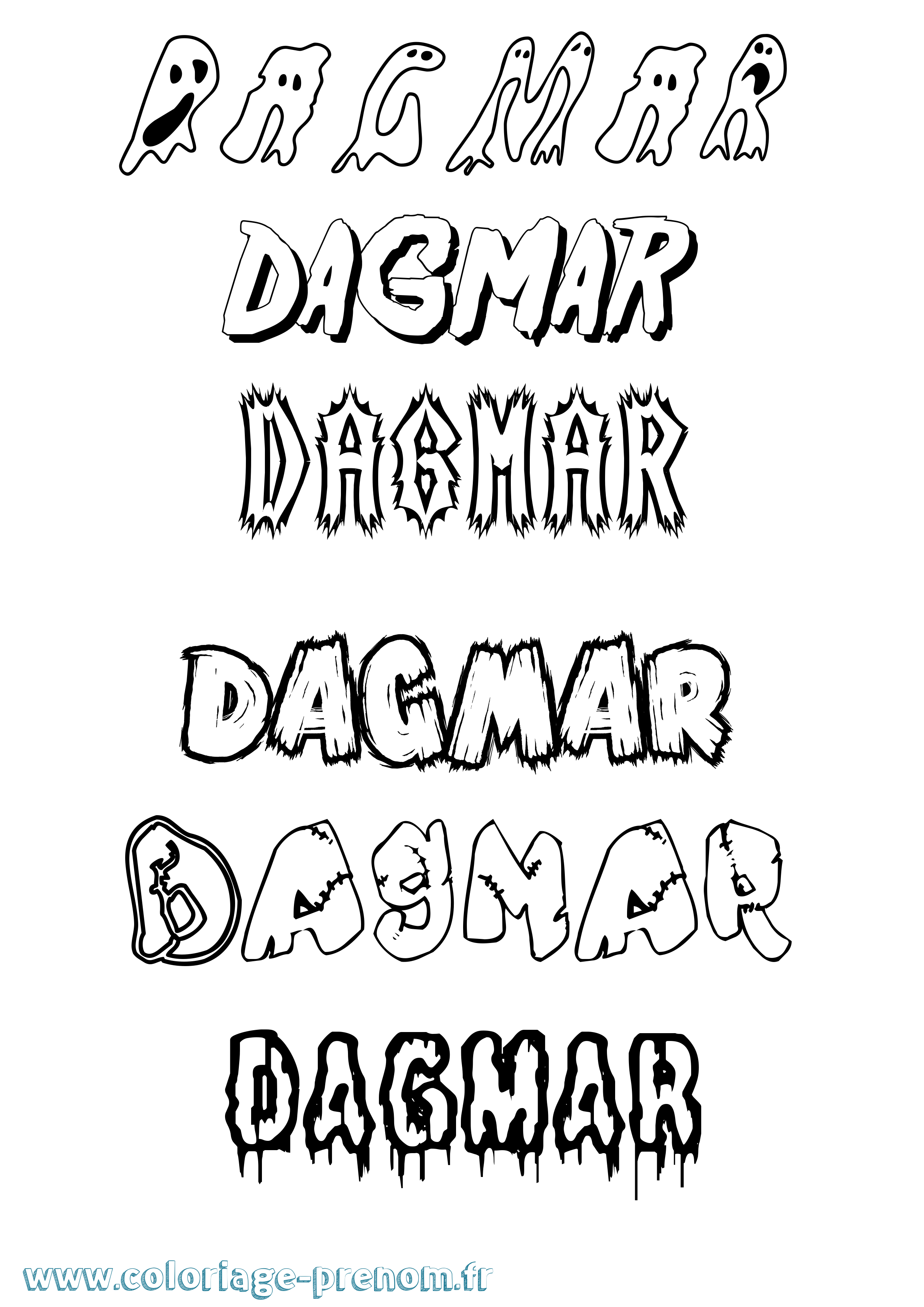 Coloriage prénom Dagmar Frisson