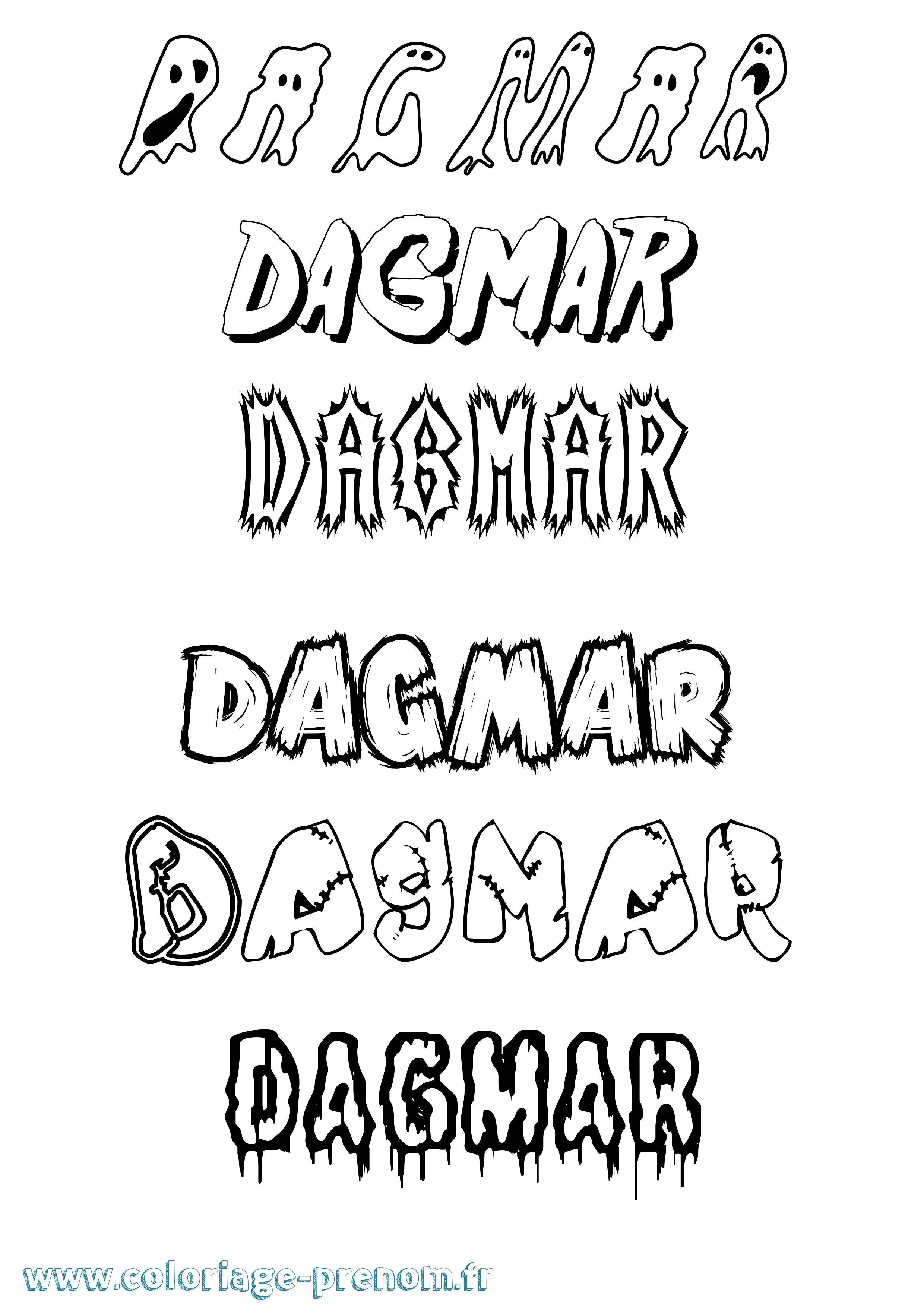Coloriage Dagmar Frisson Coloriage prénom Dagmar Frisson