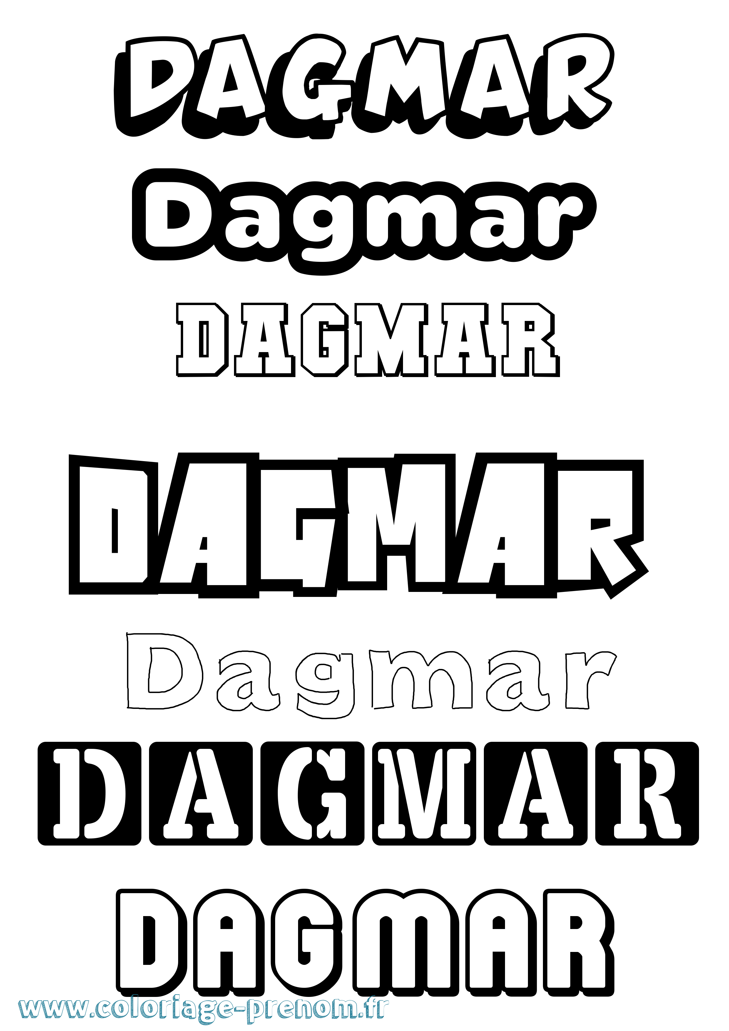 Coloriage Dagmar Simple Coloriage prénom Dagmar Simple
