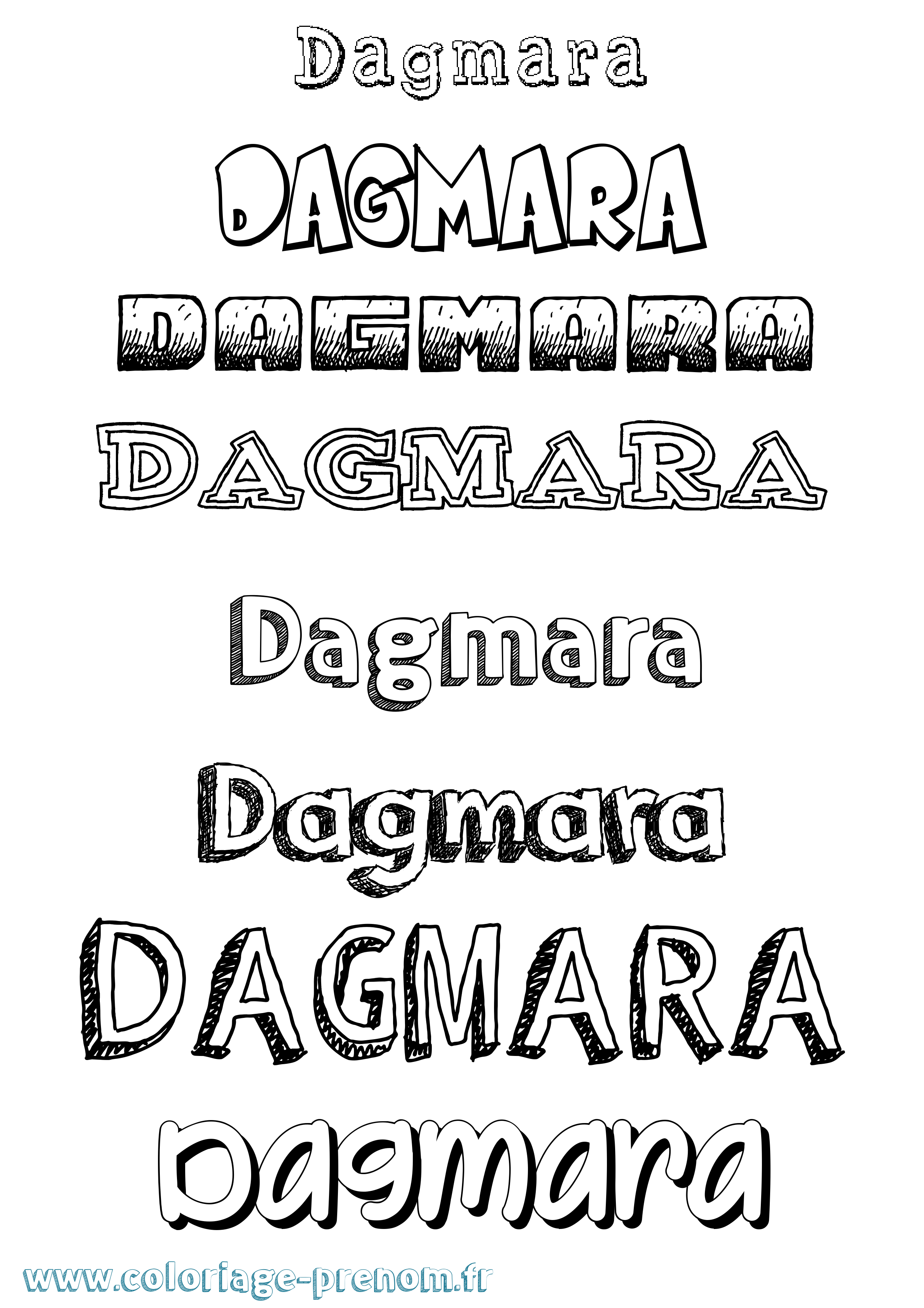 Coloriage prénom Dagmara Dessiné