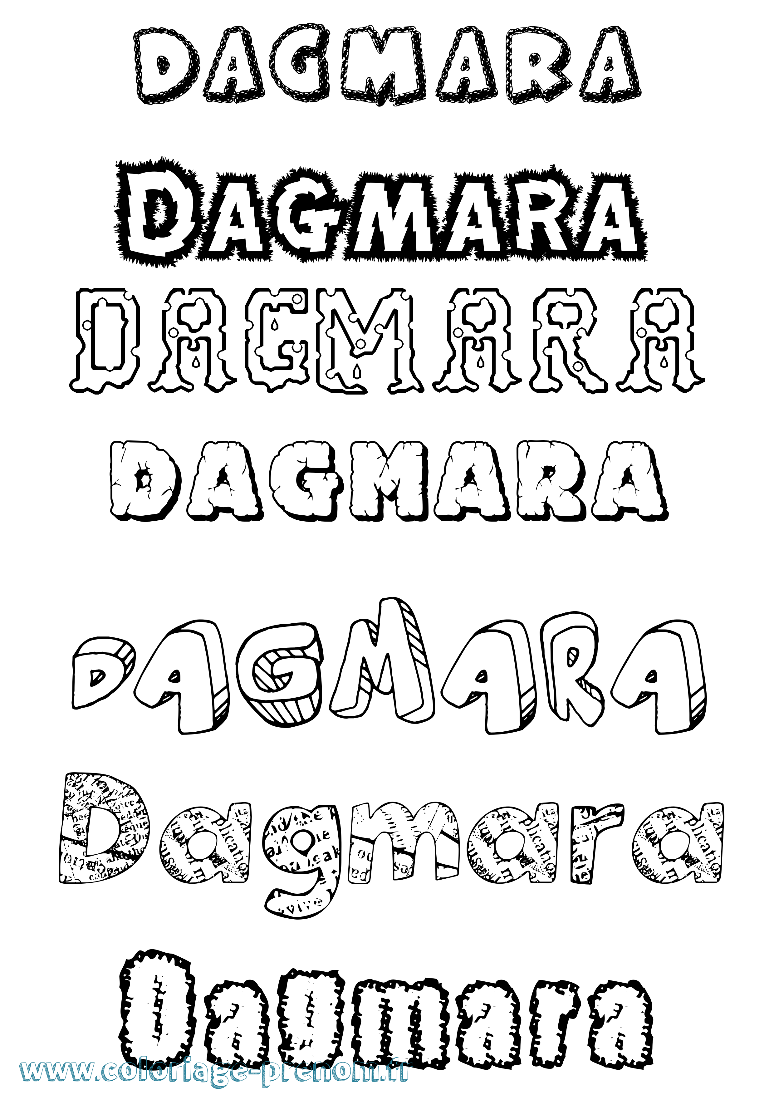 Coloriage prénom Dagmara Destructuré