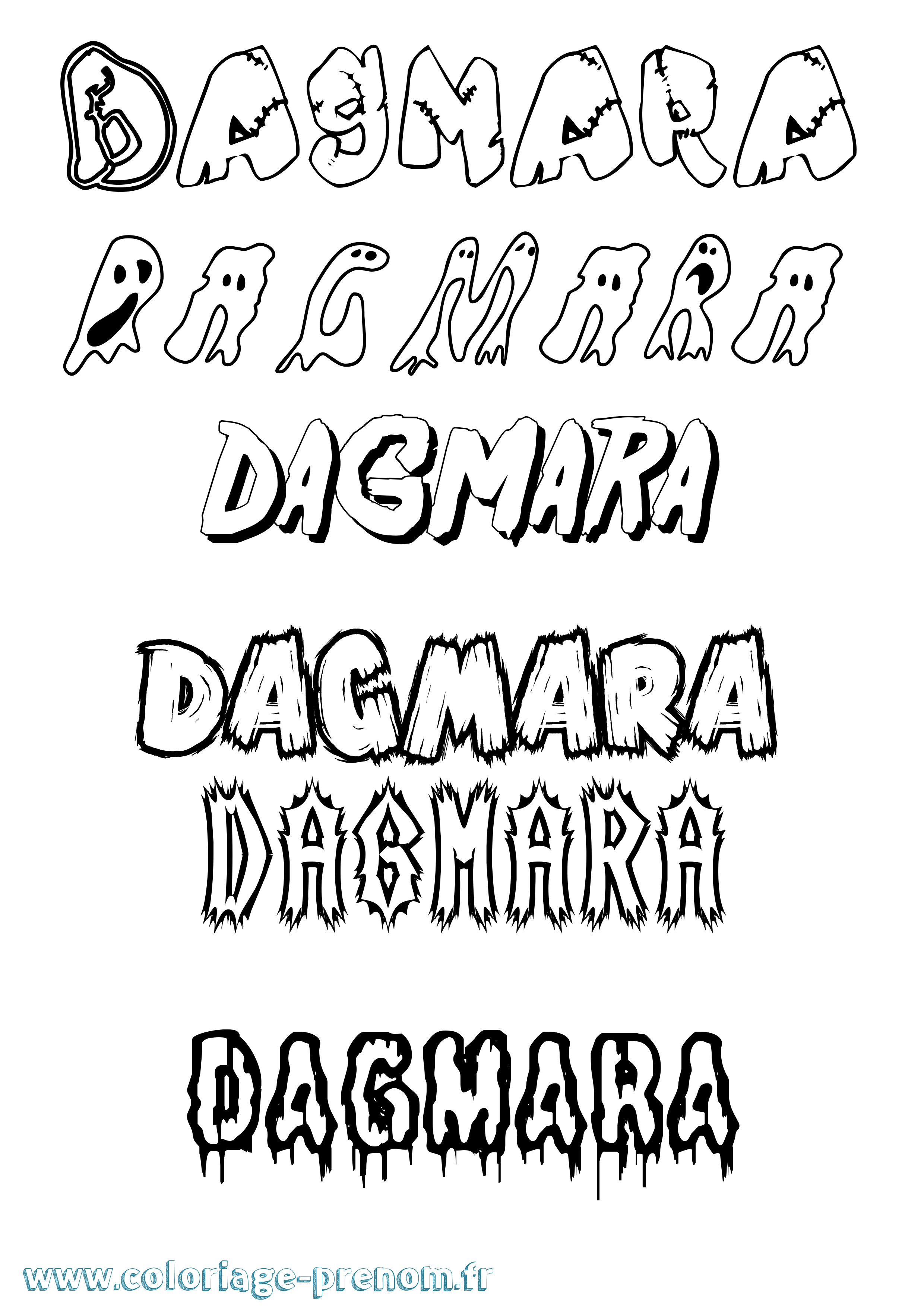 Coloriage prénom Dagmara Frisson