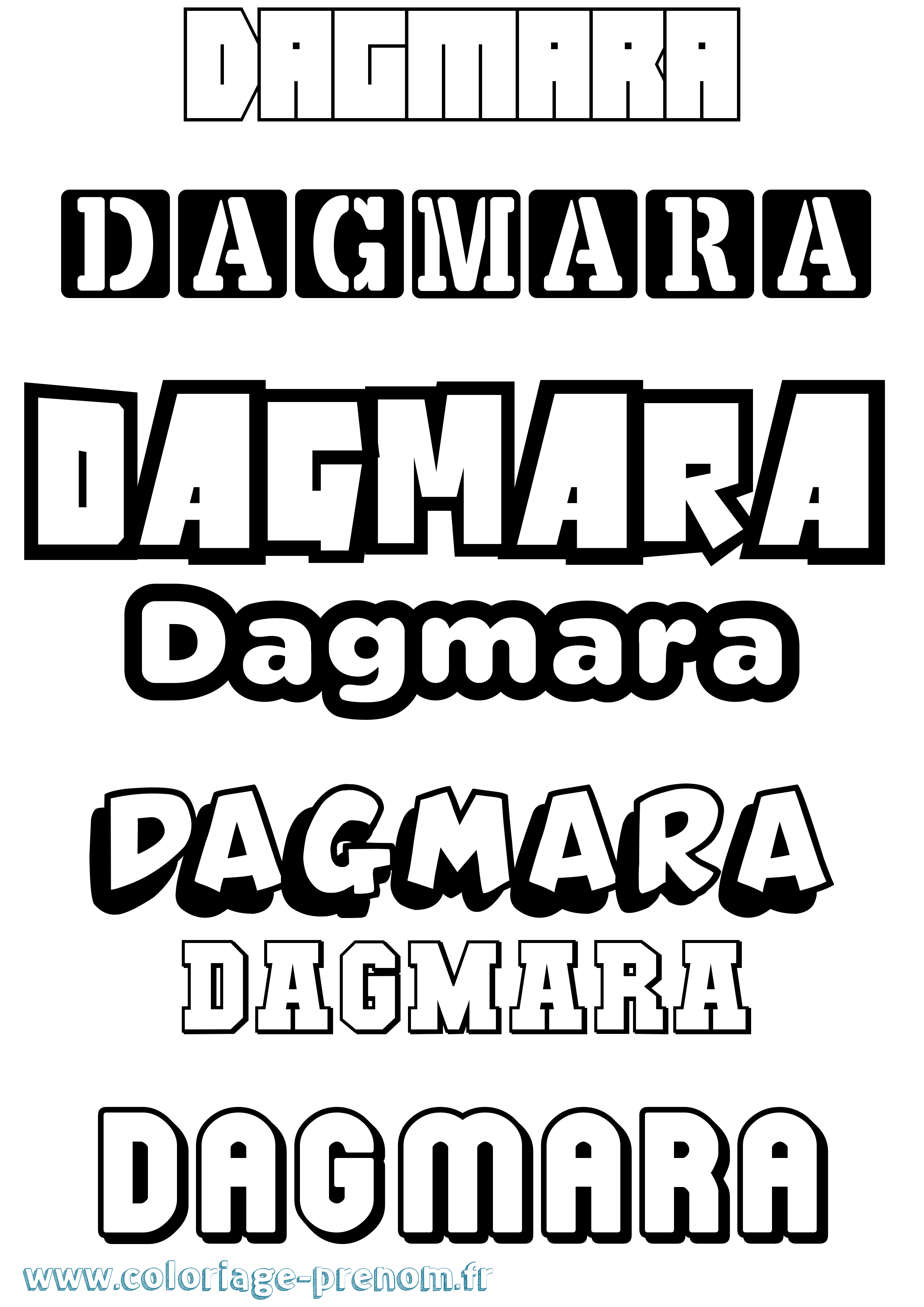 Coloriage prénom Dagmara Simple