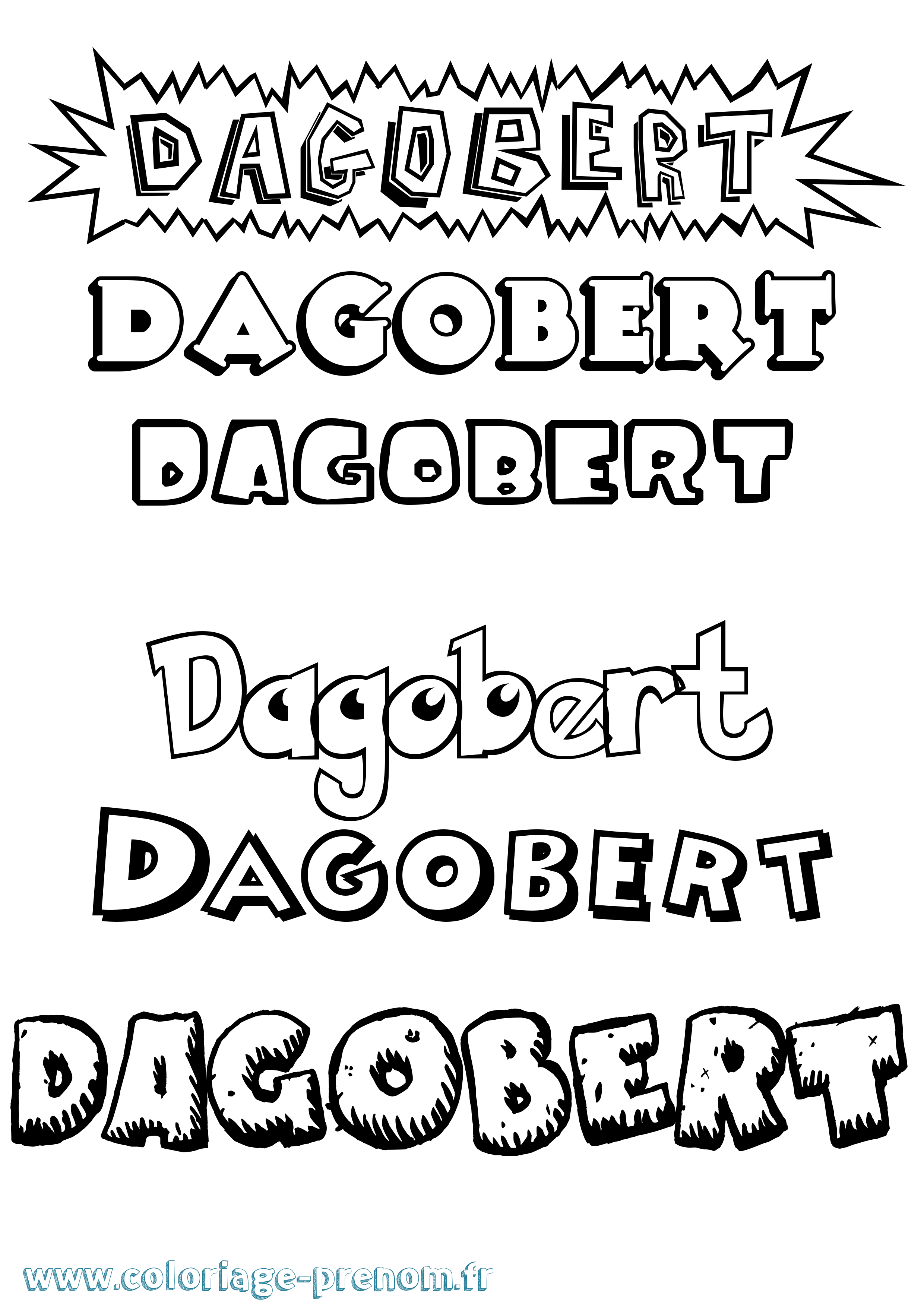 Coloriage Dagobert Dessin Animé Coloriage prénom Dagobert Dessin Animé