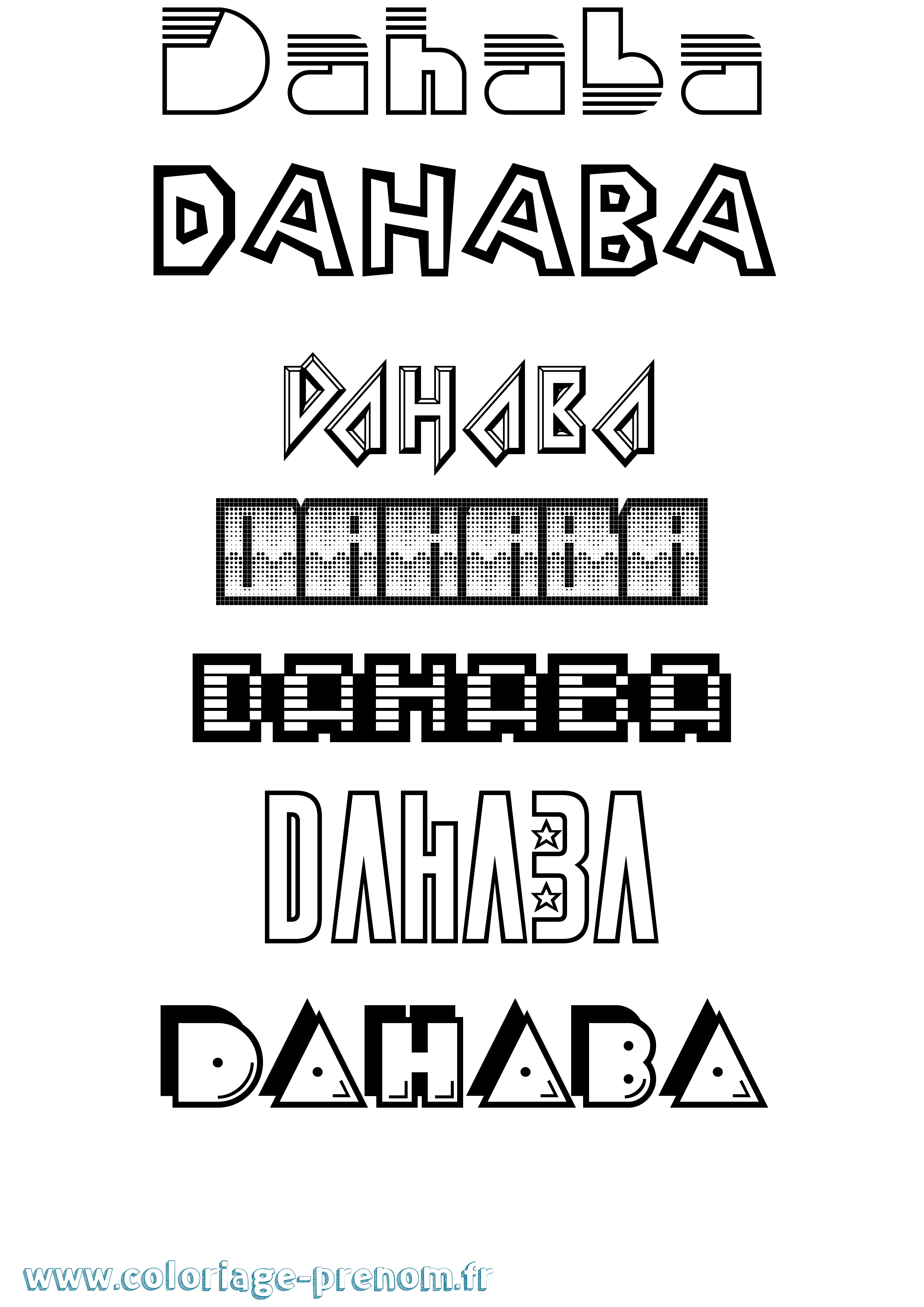 Coloriage Dahaba Jeux Vidéos Coloriage prénom Dahaba Jeux Vidéos