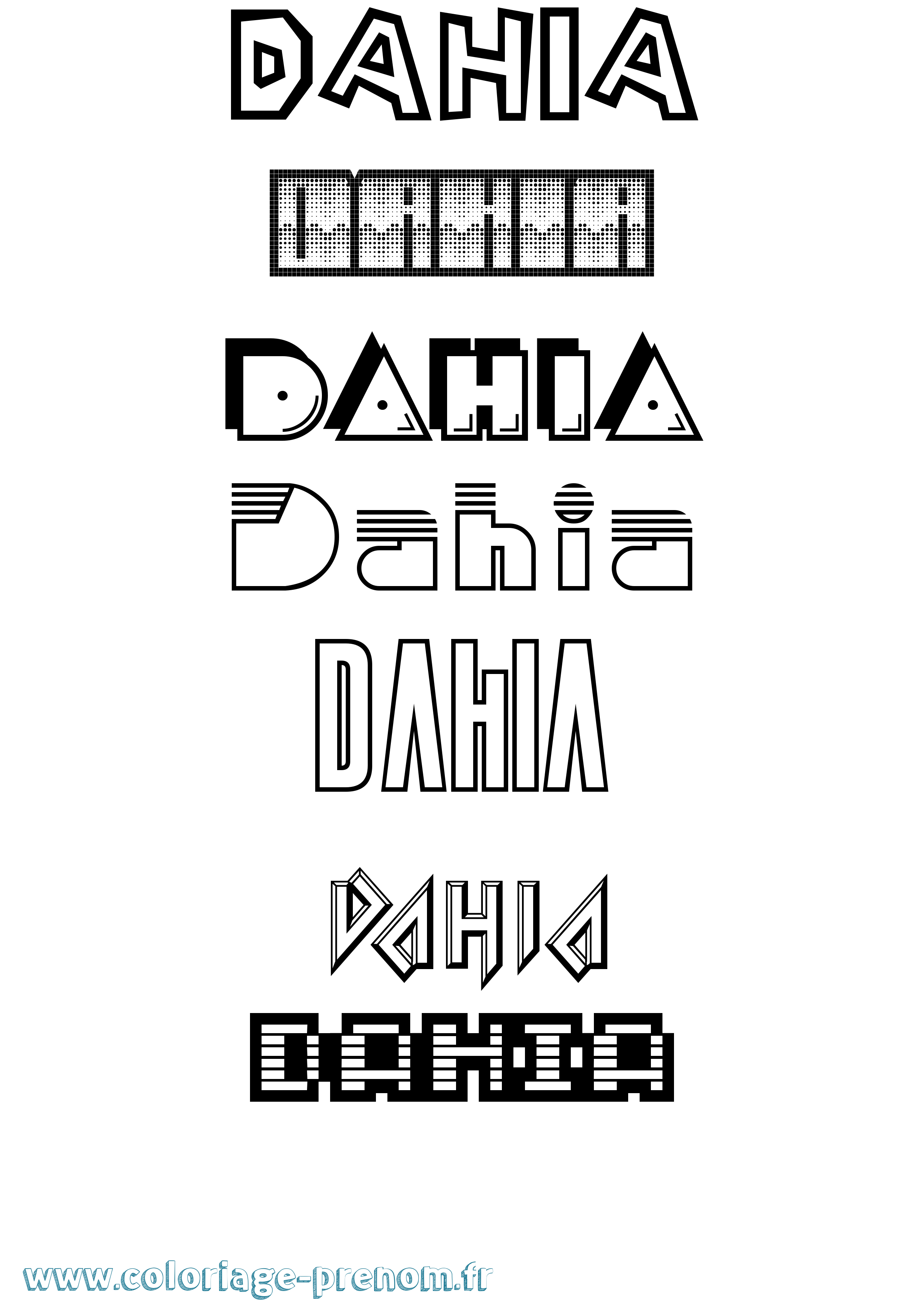 Coloriage Dahia Jeux Vidéos Coloriage prénom Dahia Jeux Vidéos