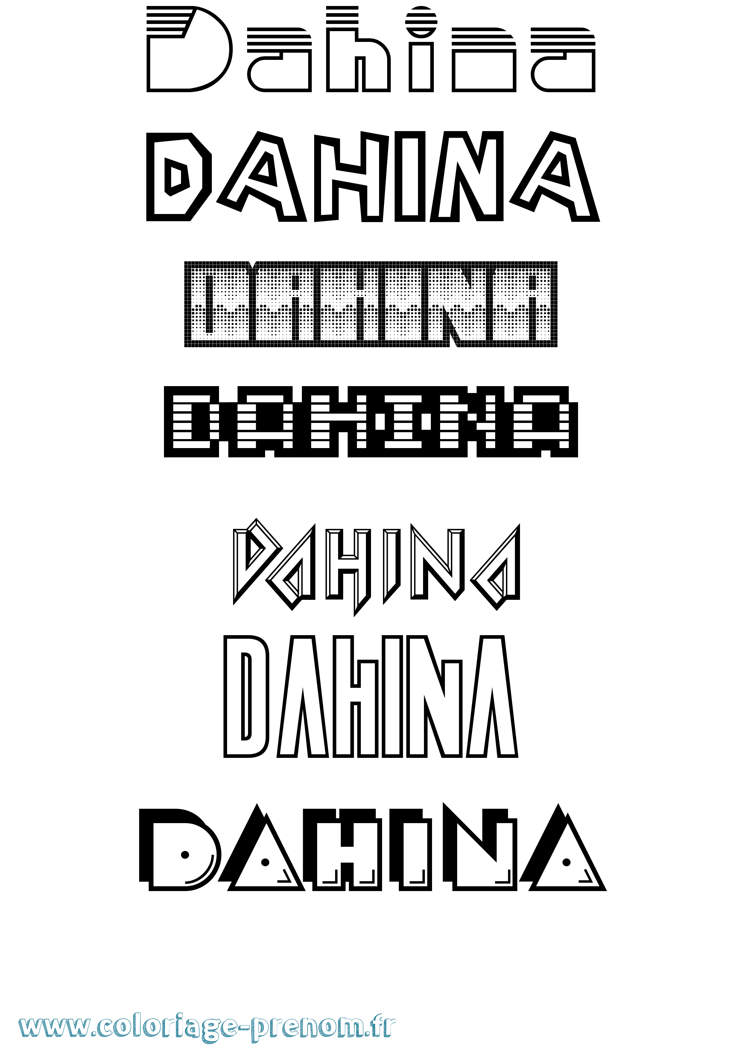 Coloriage Dahina Jeux Vidéos Coloriage prénom Dahina Jeux Vidéos