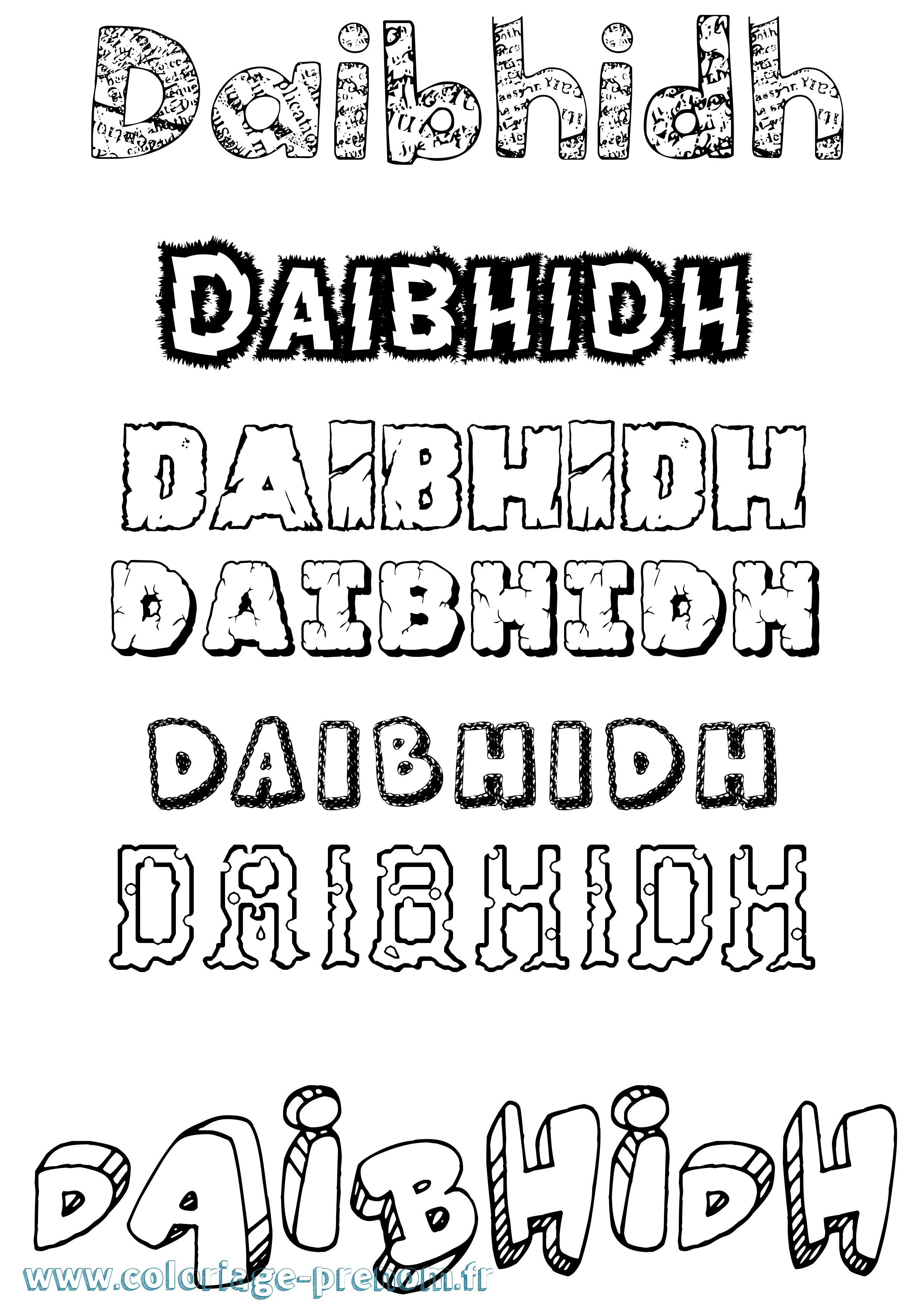 Coloriage Dàibhidh Destructuré Coloriage prénom Dàibhidh Destructuré