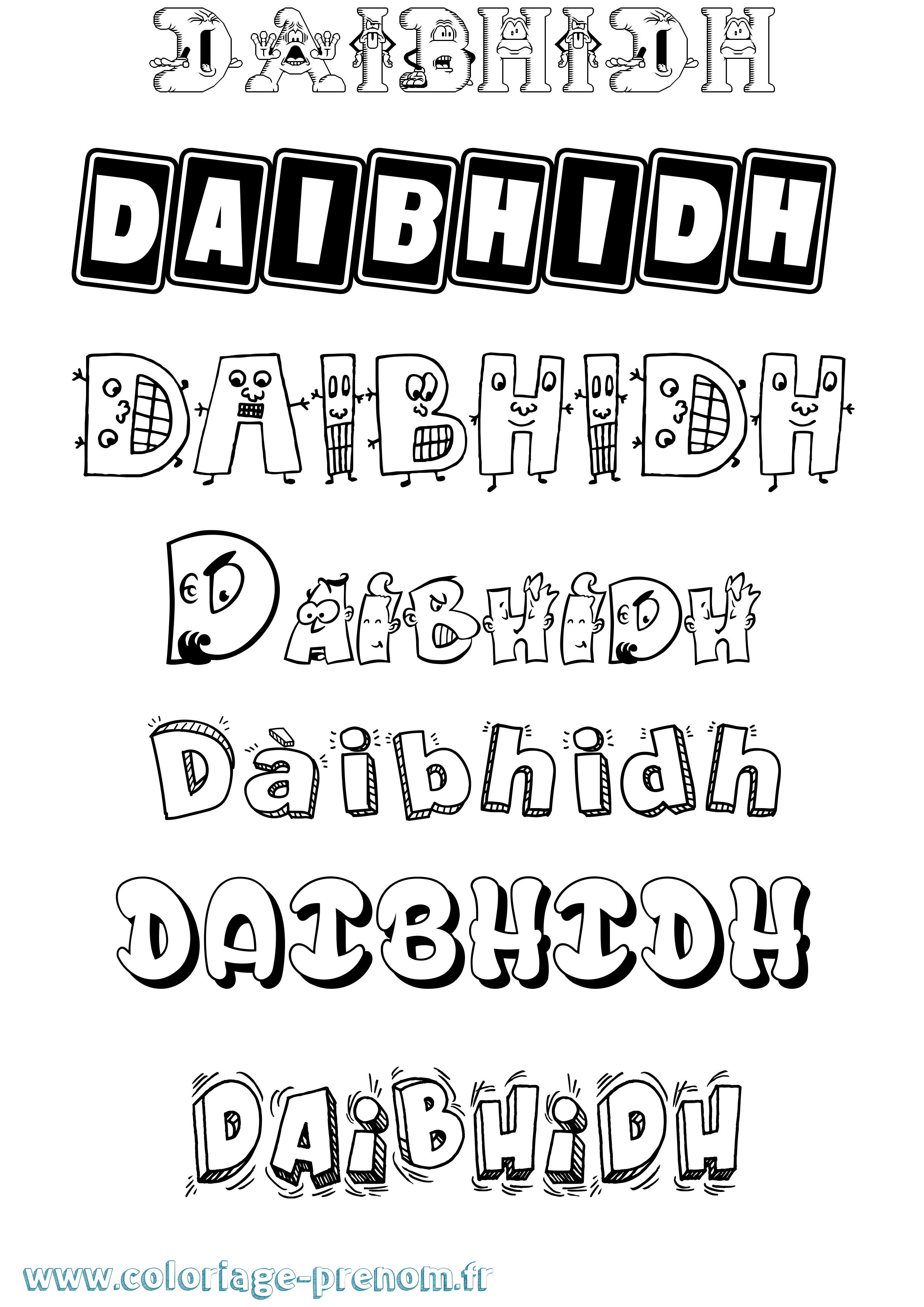 Coloriage Dàibhidh Fun Coloriage prénom Dàibhidh Fun